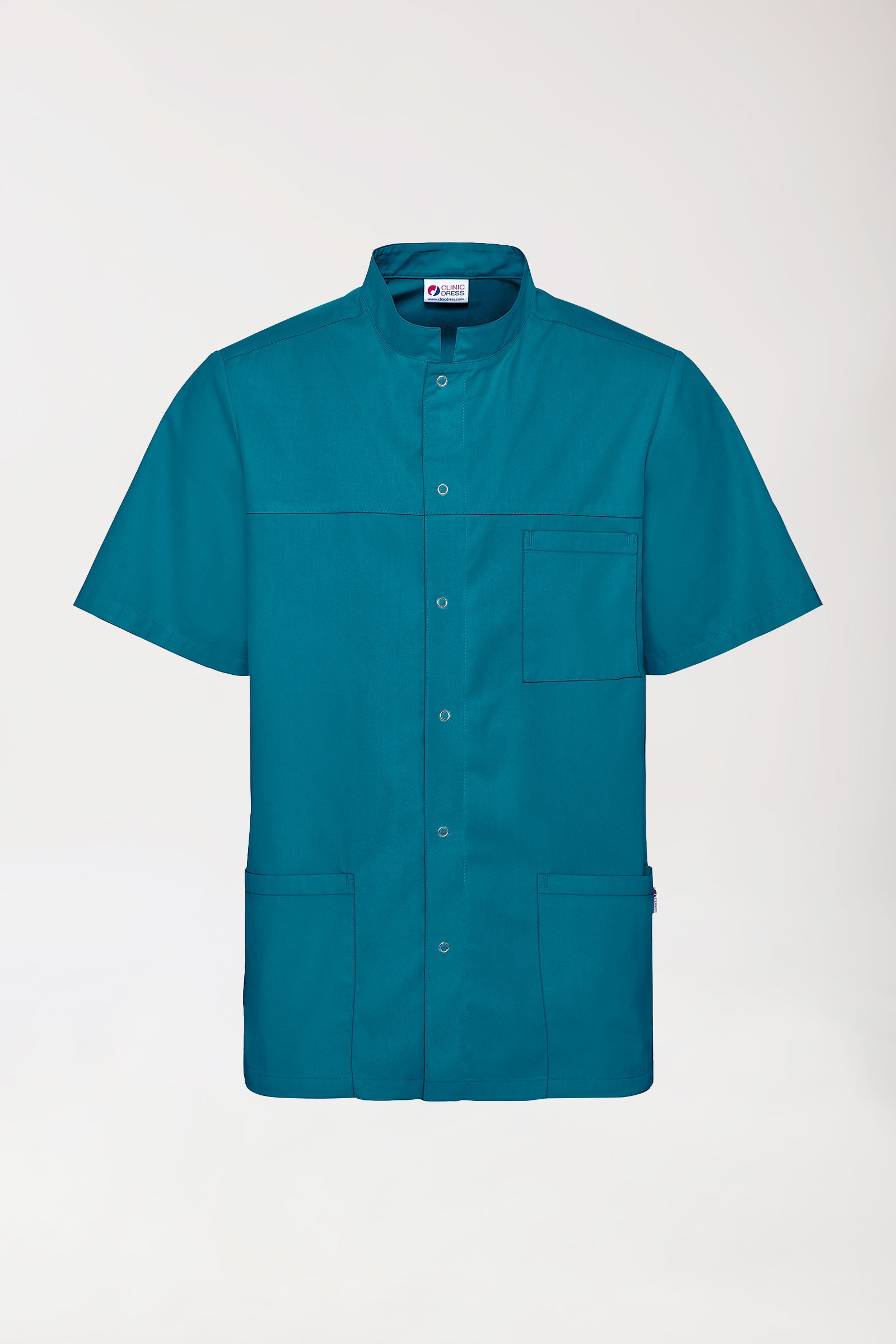 Blouse Stretch Homme - boutonnée vert pétrole