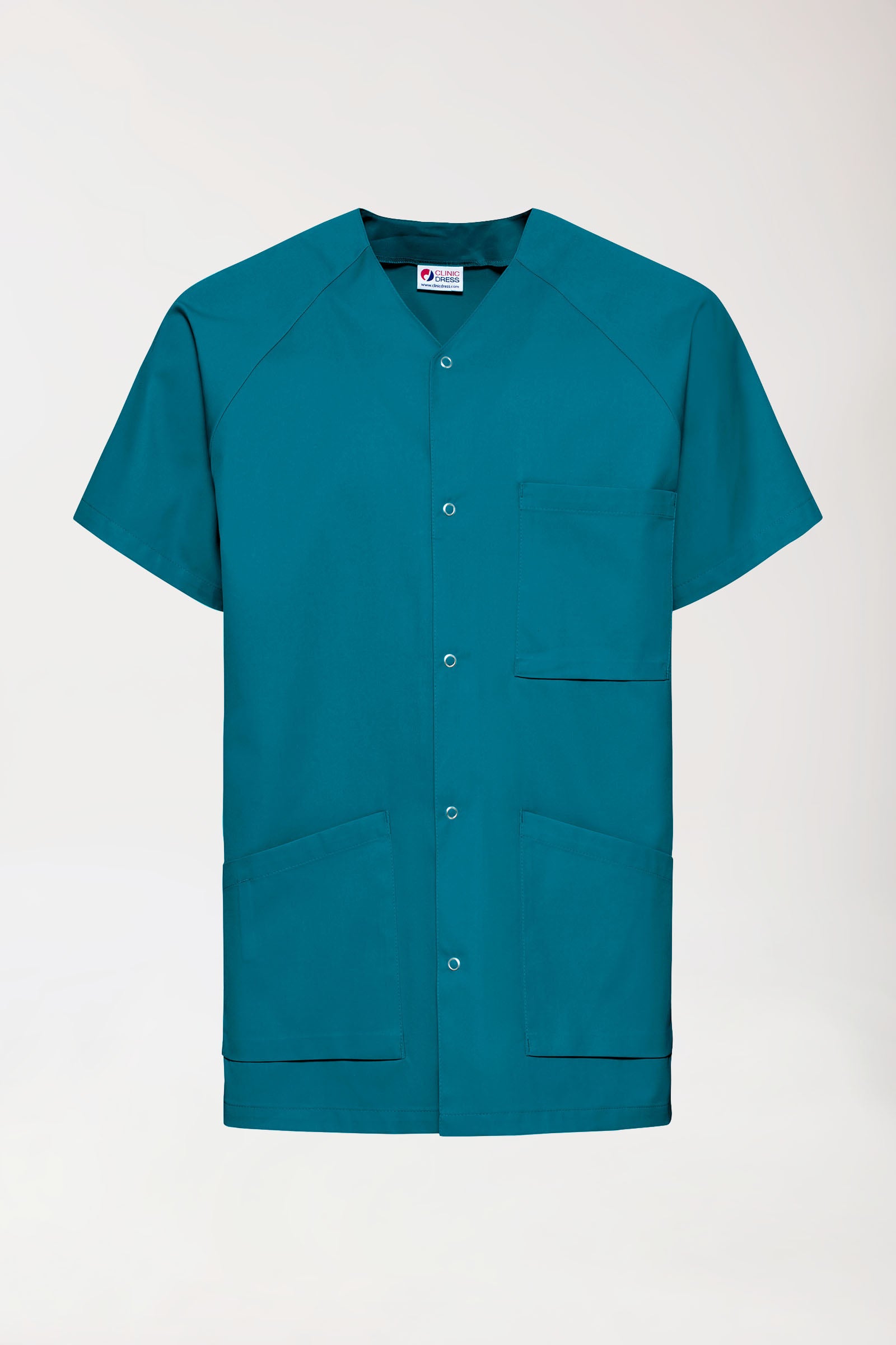 CORE Blouse Homme - Entièrement boutonnée vert pétrole