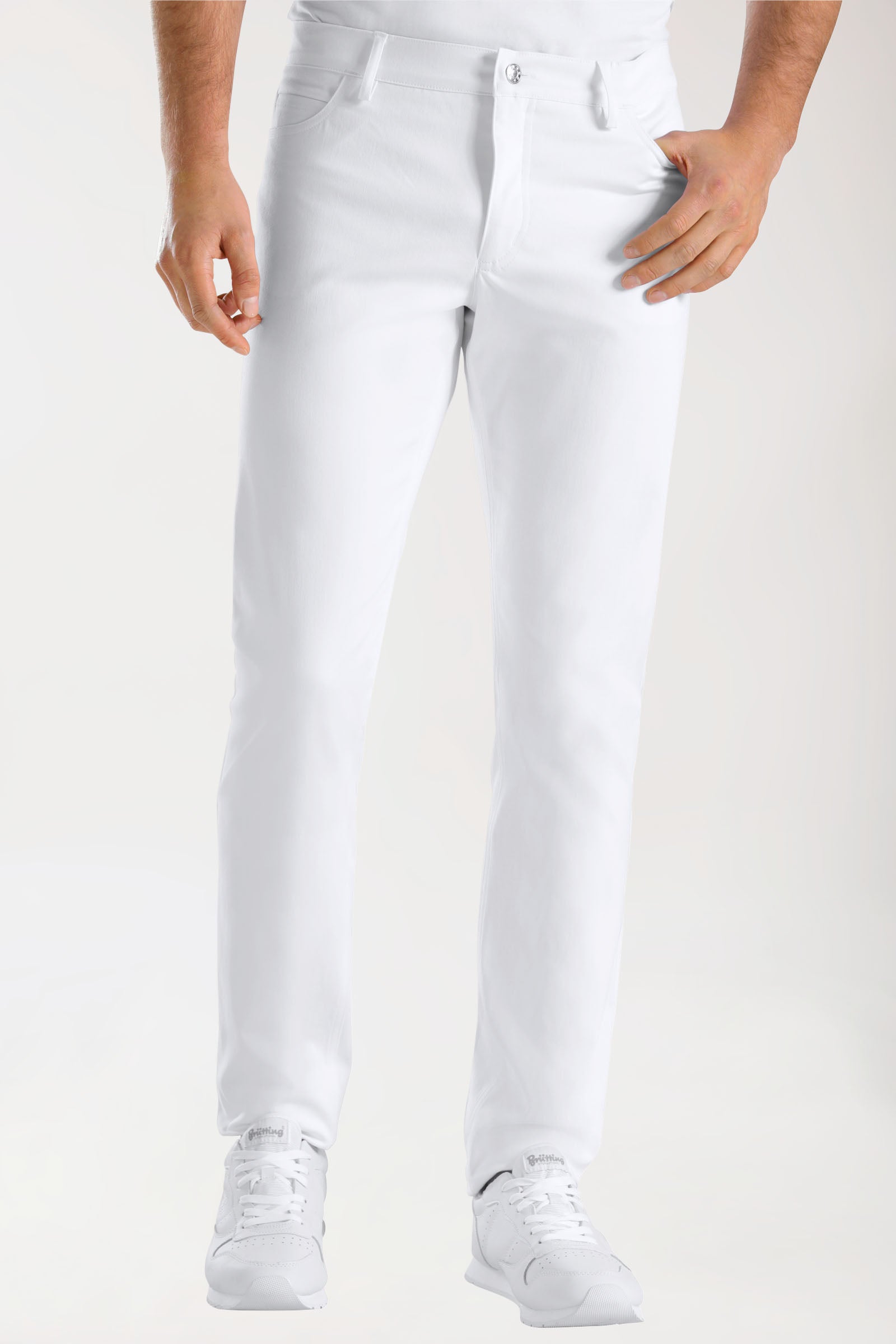 CORE Comfort Stretch Pantalon 5-Poches homme - jambe étroite blanc