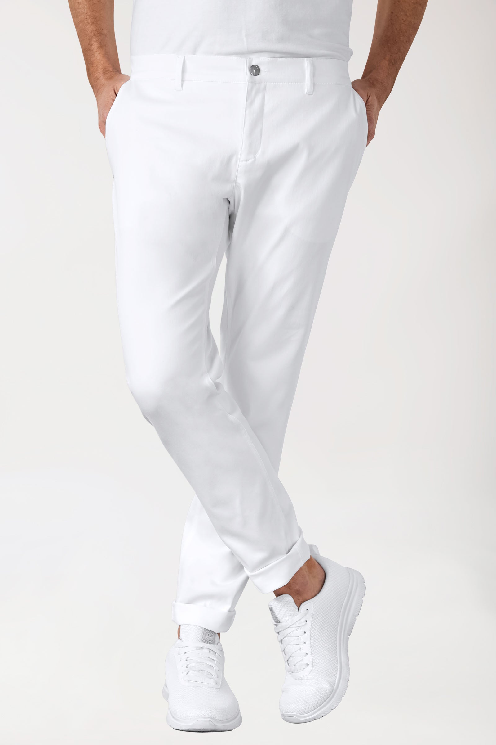 COMFY FLEX Pantalon Homme - Style Chino blanc