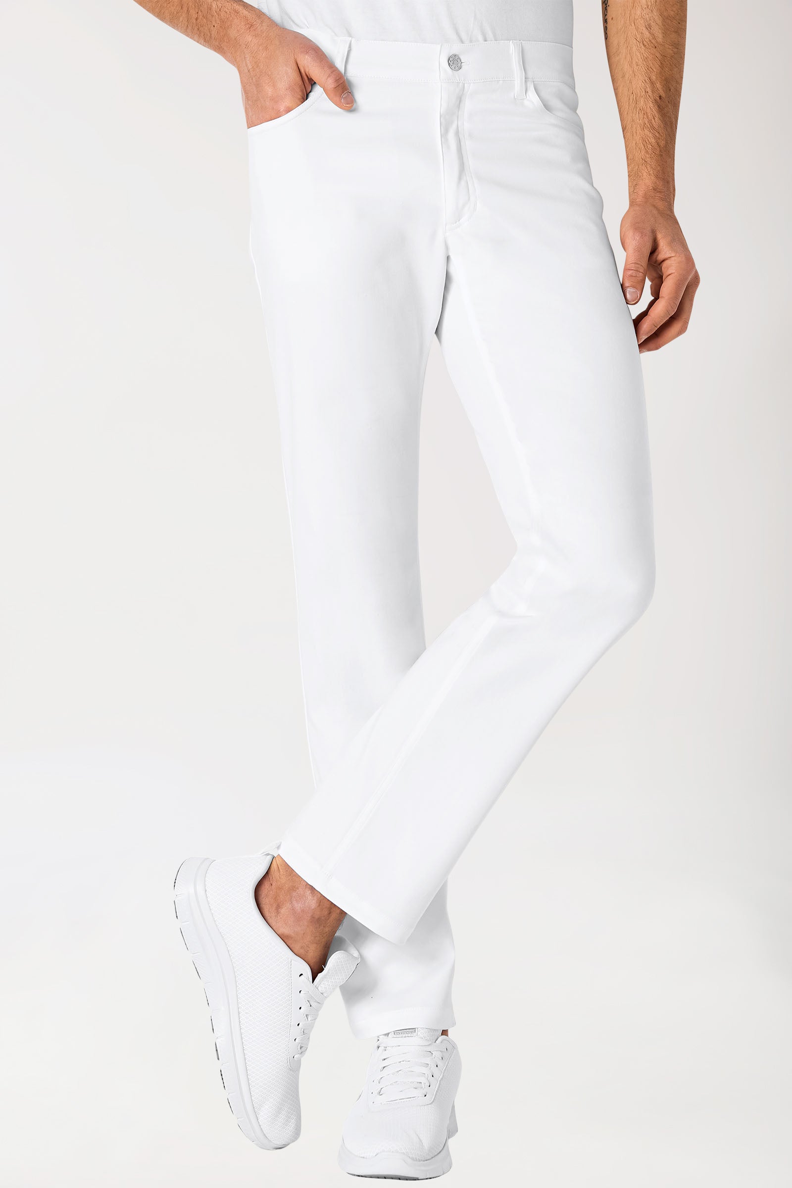COMFY FLEX Pantalon 5 poches Homme - Jambe droite blanc