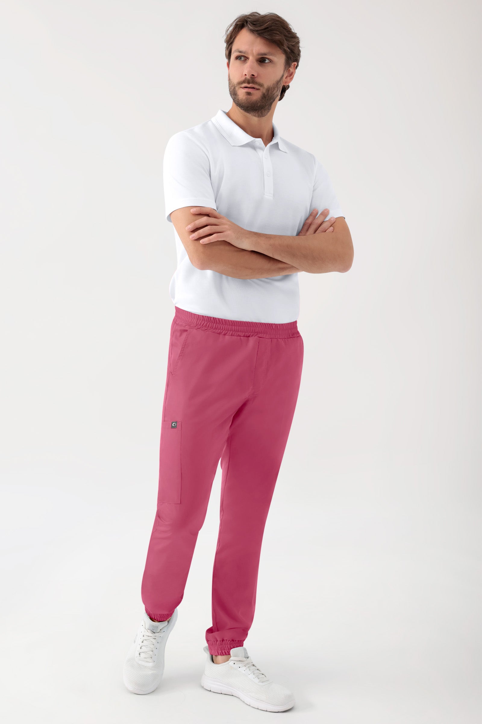 GREEN Pantalon Stretch Homme - Style Jogpant bois de rose, Vue de face