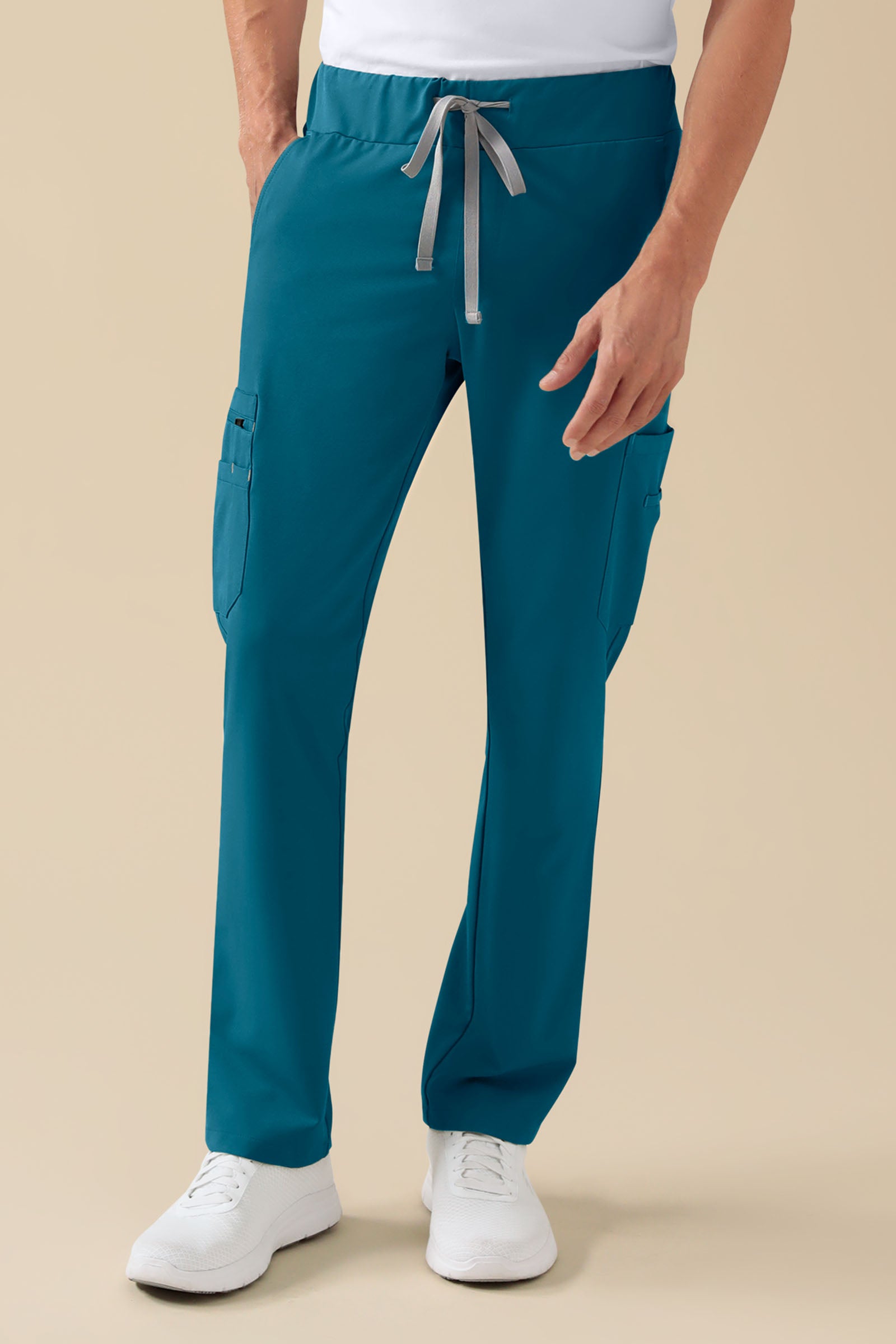 KAERE Pantalon Homme - avec poches cargo pétrole