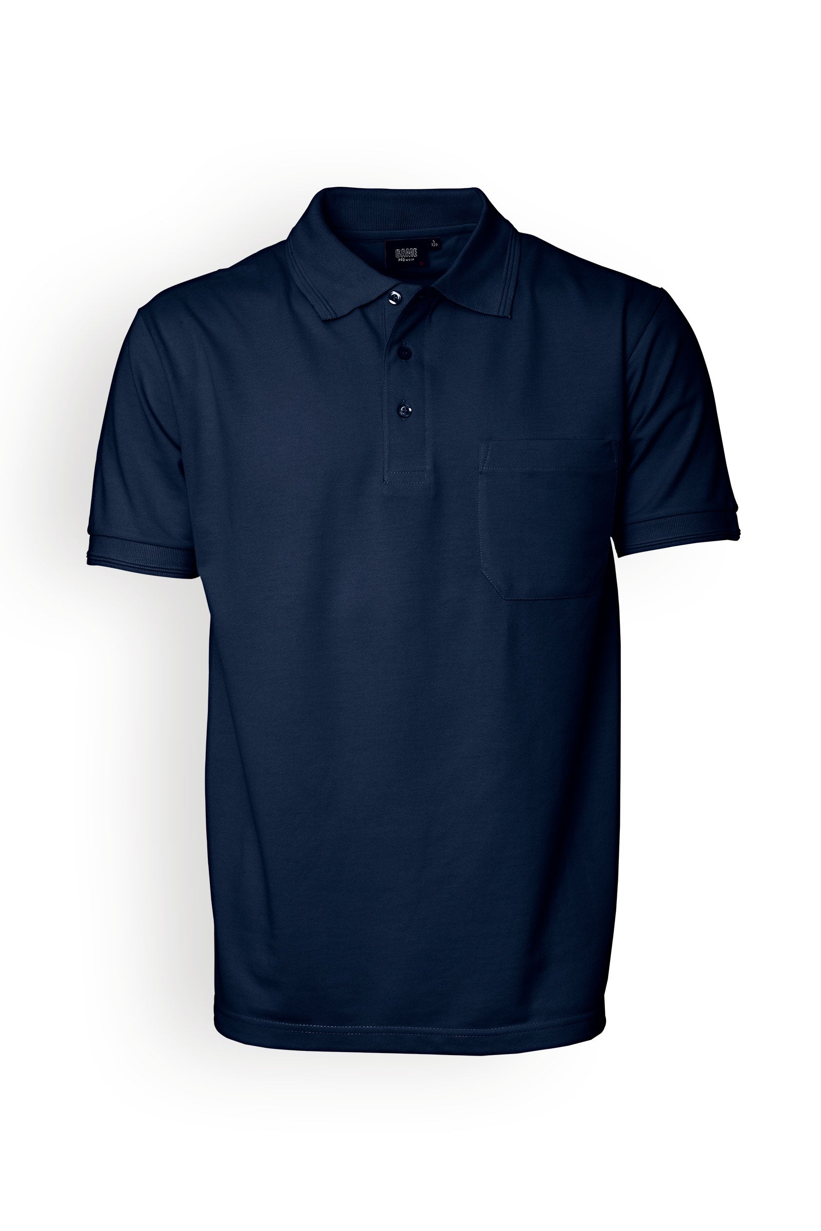 T-shirt Homme en Piqué adapté au lavage industriel selon EN ISO 15797 - Col polo bleu nuit