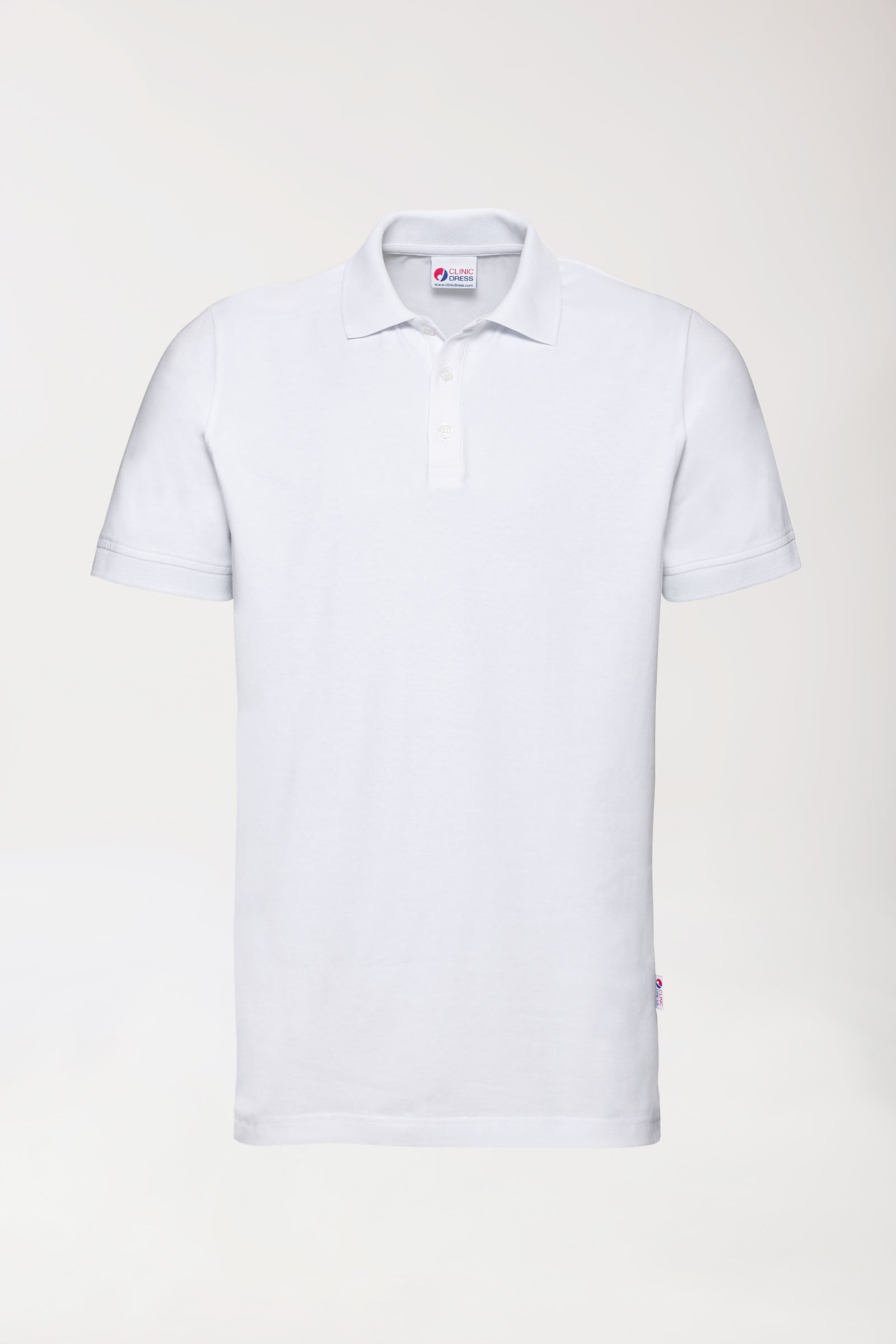 T-shirt Stretch Homme - Col polo - Boutonné blanc
