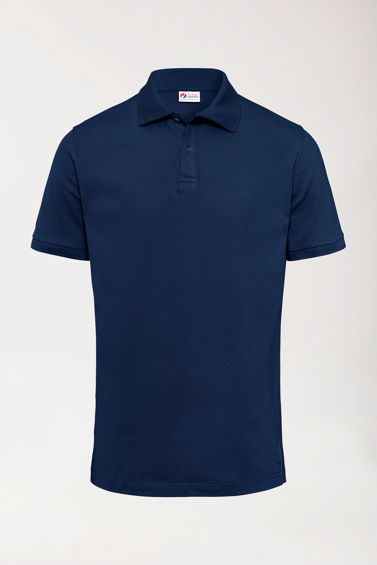 T-shirt Stretch Homme - Col polo bleu navy, Vue de face