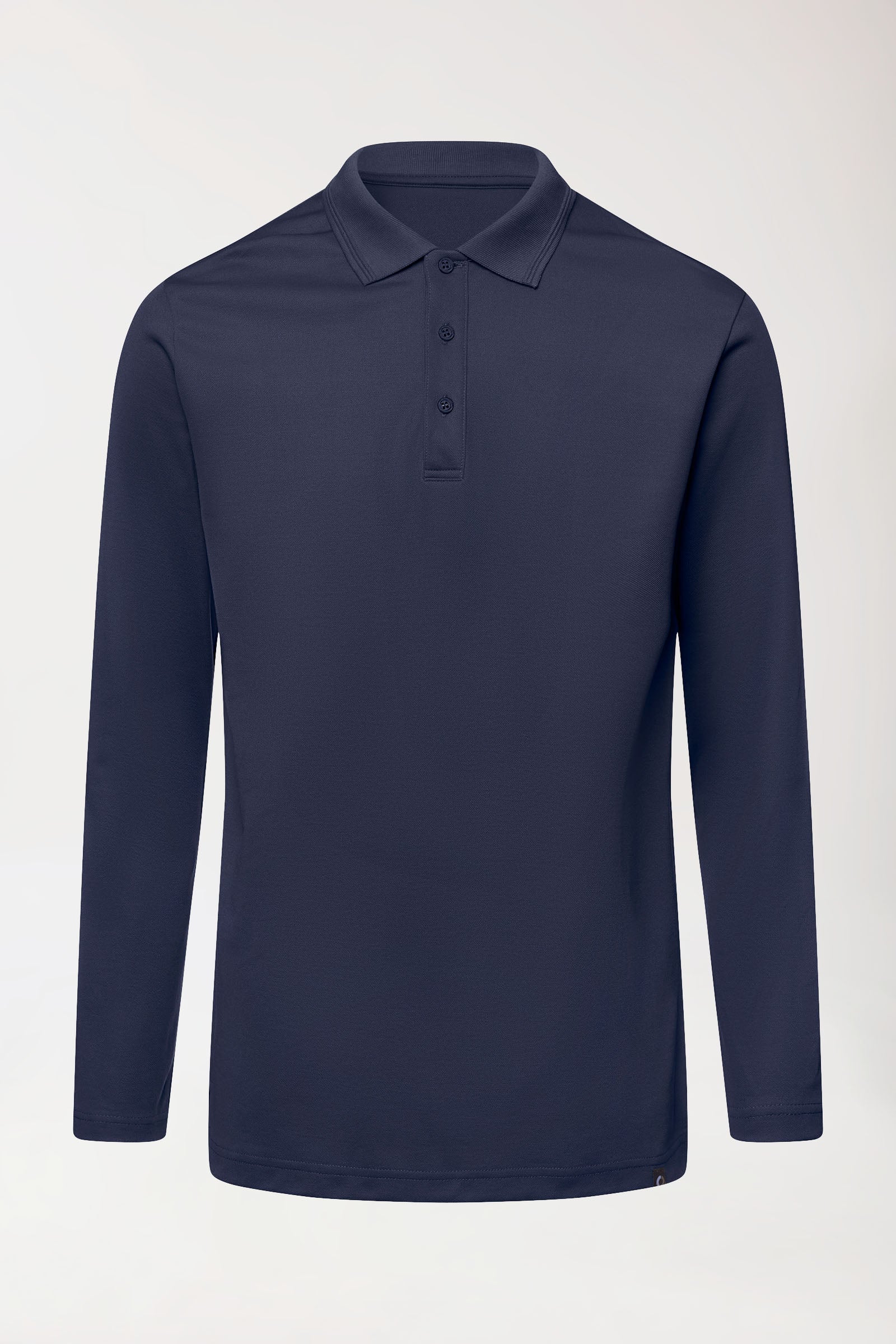 COMFY FLEX Homme, manche longue, maille piquée stretch – Col polo navy