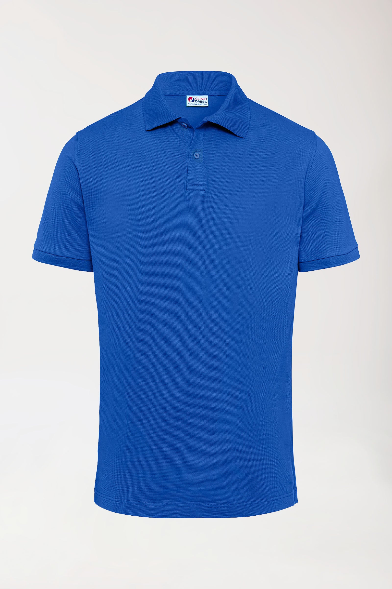 T-shirt Stretch Homme - Col polo bleu roi, Vue de face
