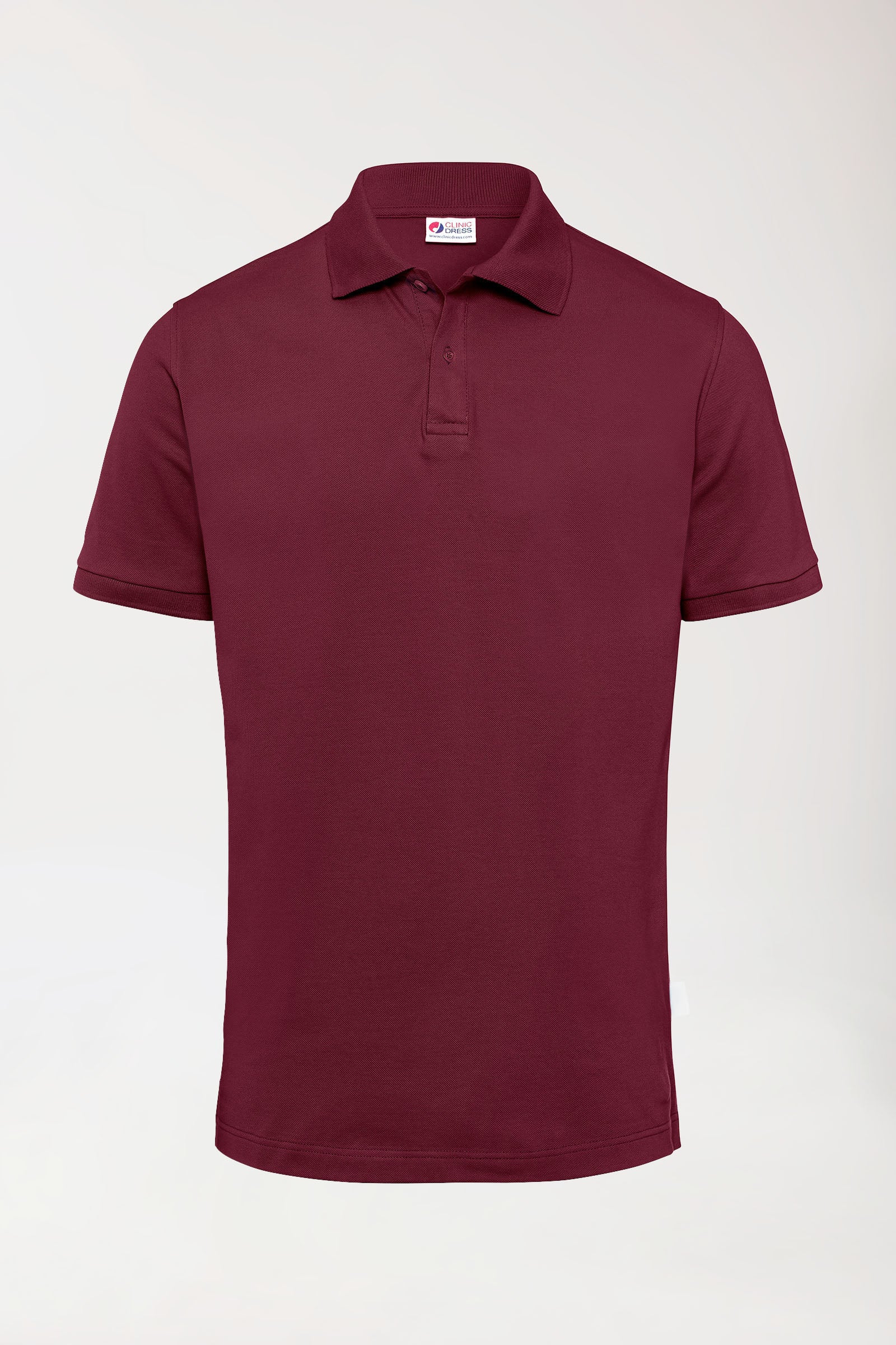 T-shirt Stretch Homme - Col polo bordeaux, Vue de face