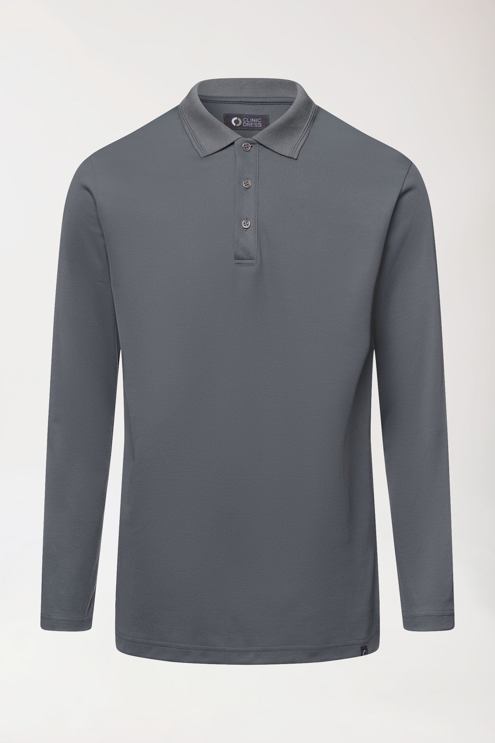 COMFY FLEX Homme, manche longue, maille piquée stretch – Col polo galet, Vue de face