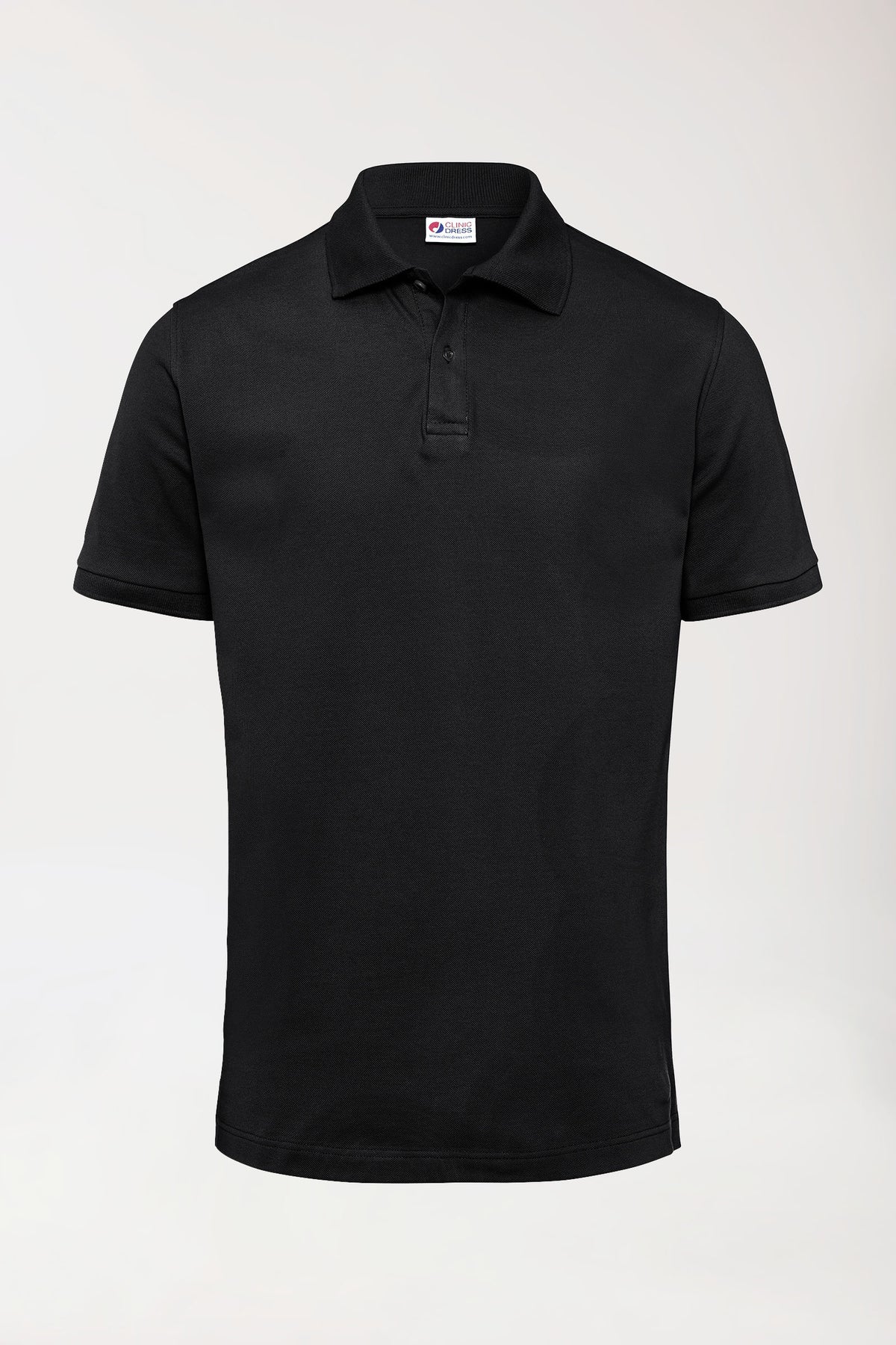 T-shirt Stretch Homme - Col polo noir