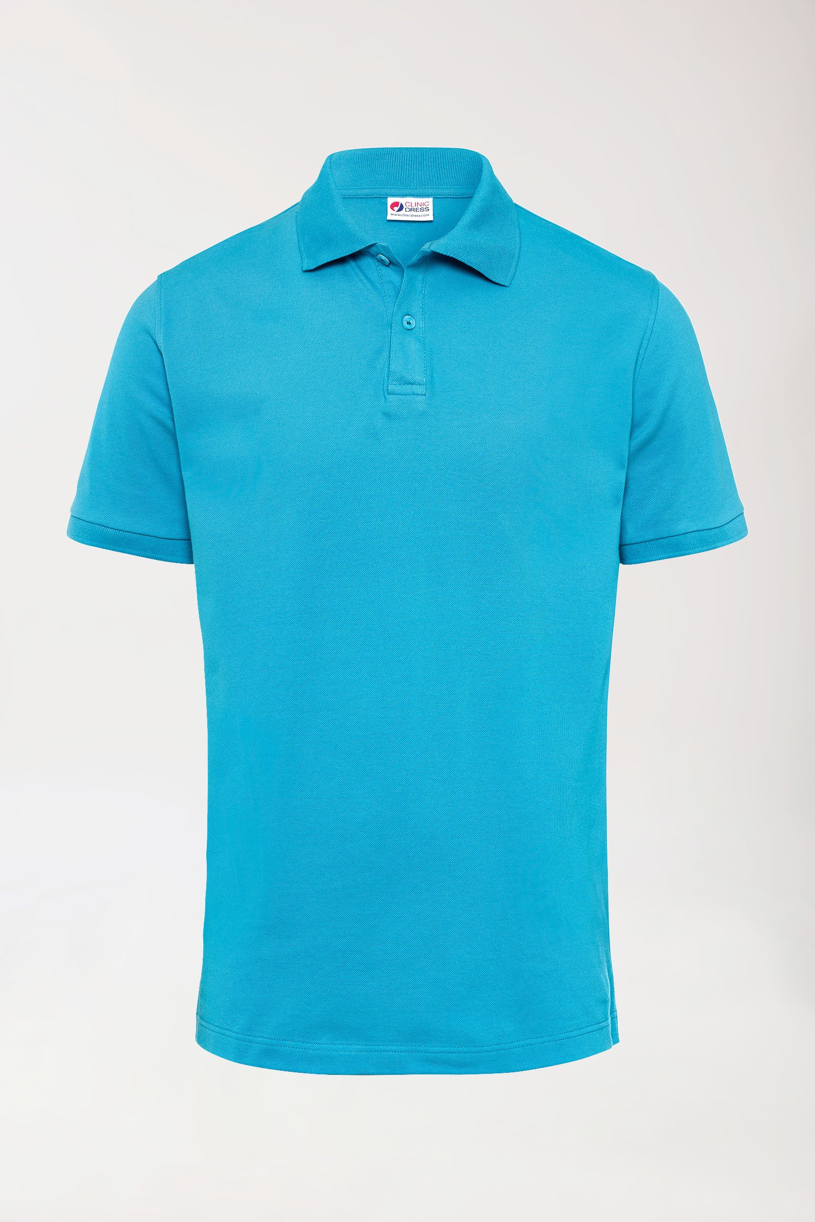 T-shirt Stretch Homme - Col polo turquoise