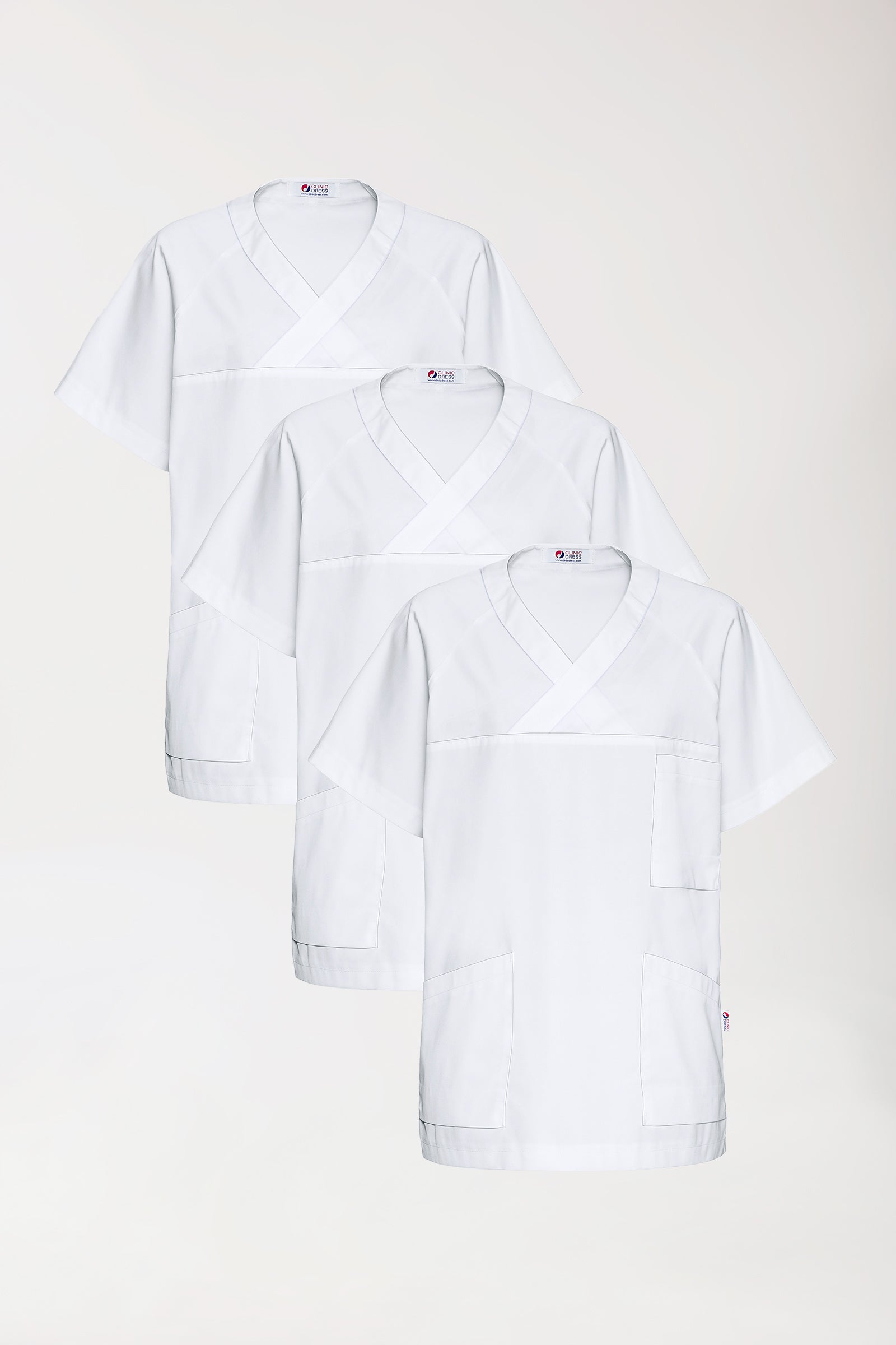 CORE Tunique Homme - Lot de 3 - Col V blanc, Vue de face