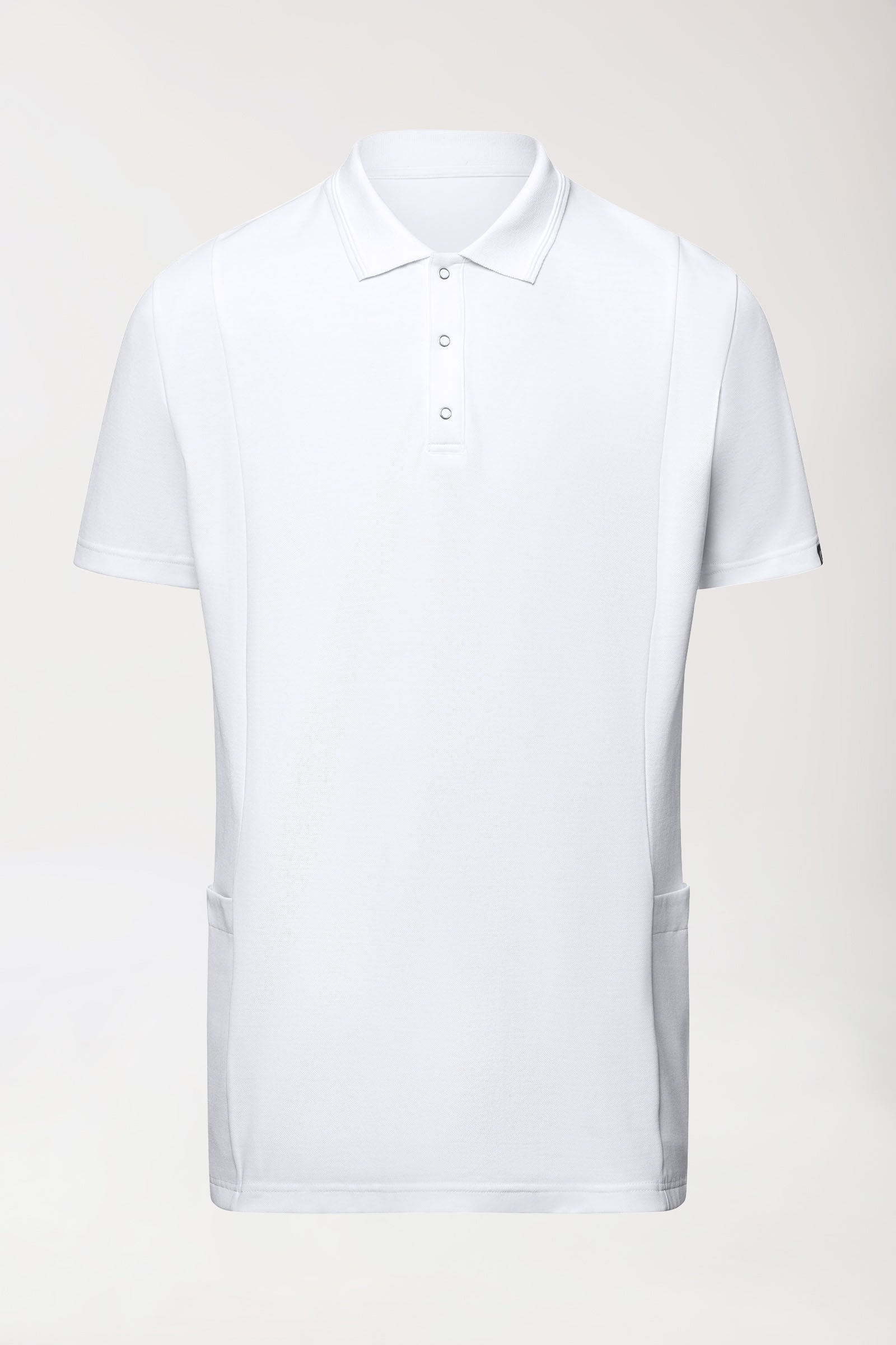 COMFY FLEX Tunique Stretch Homme - Col polo blanc
