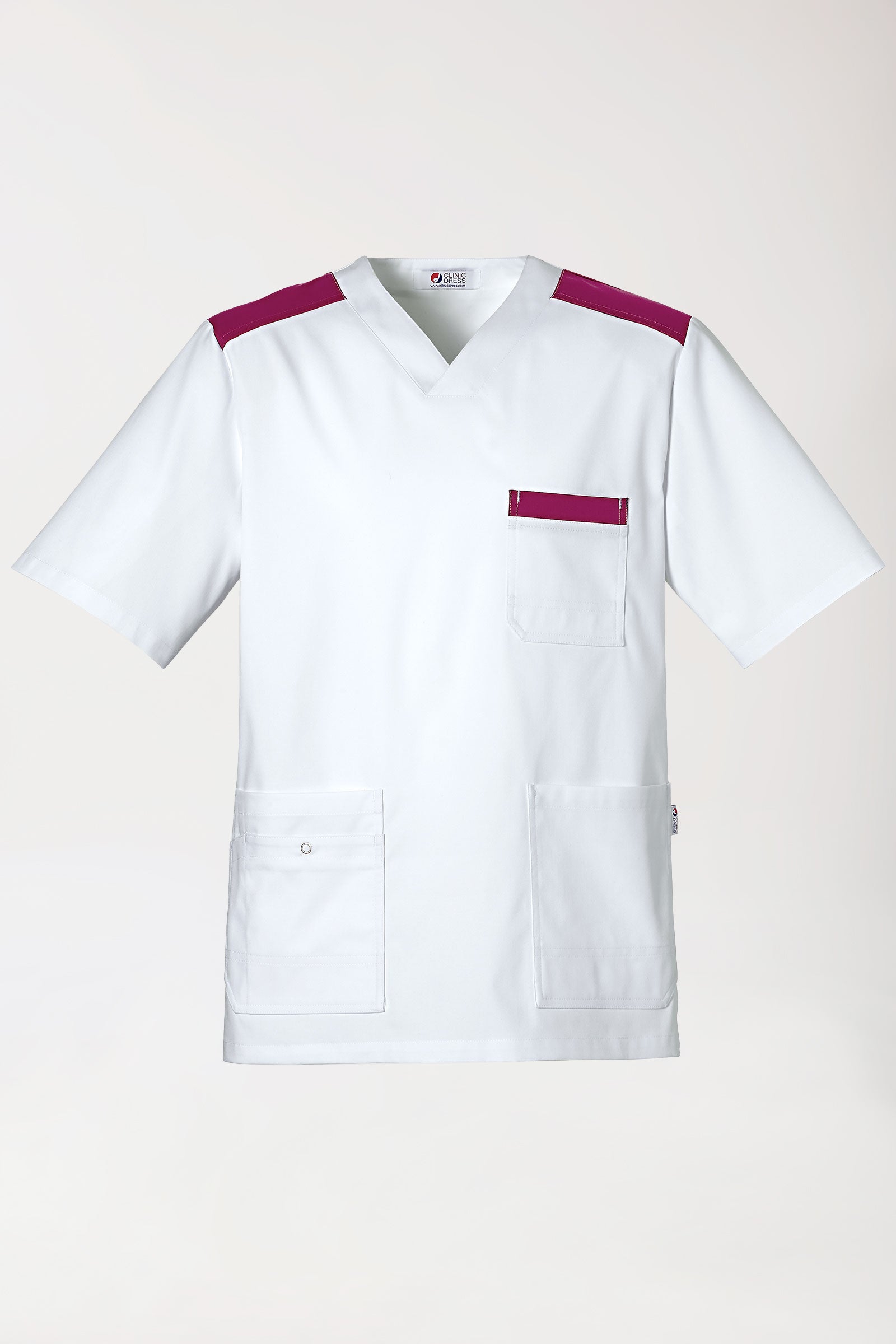 CLINIC STRETCH Tunique Homme blanc/berry