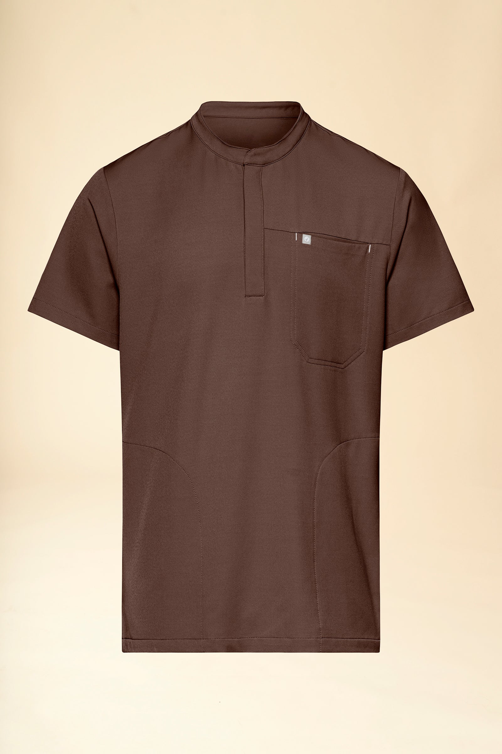 KAERE Tunique Homme - Col officier coffee