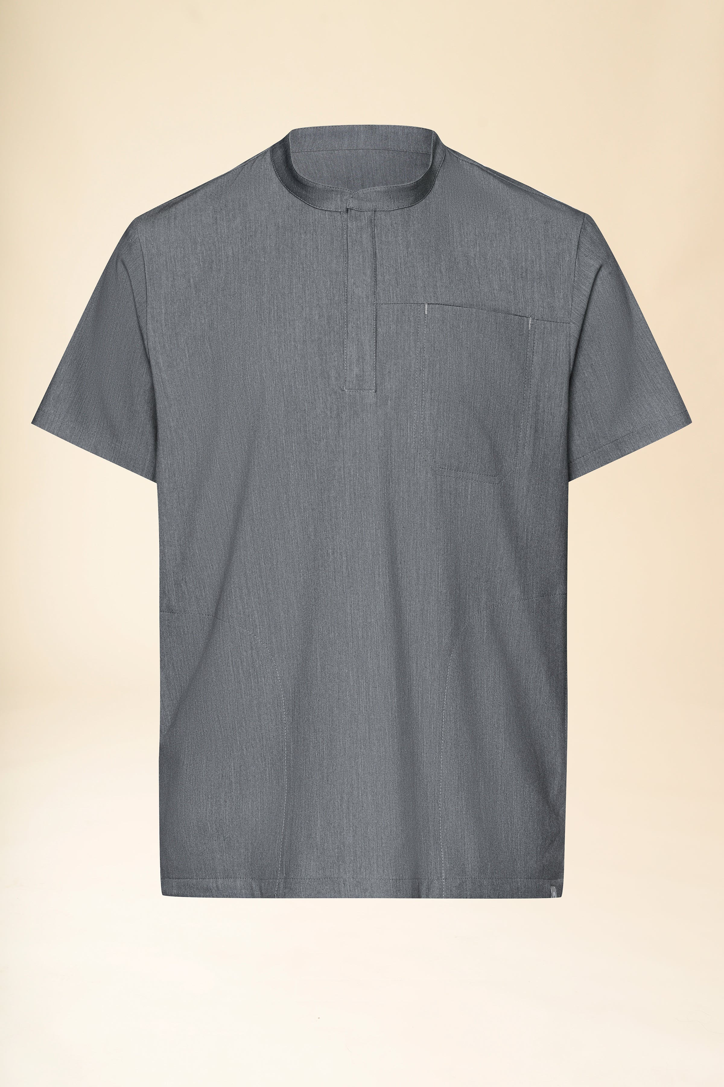 KAERE Tunique Homme - Col officier gris chiné