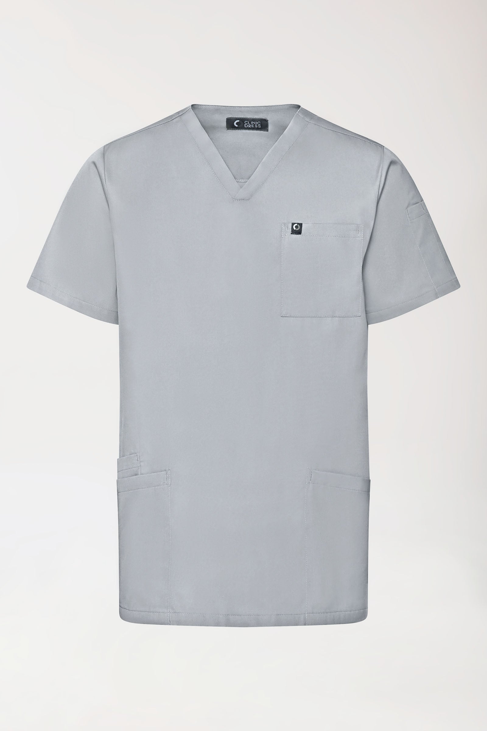 GREEN Tunique Stretch Homme - Décolleté V gris perle