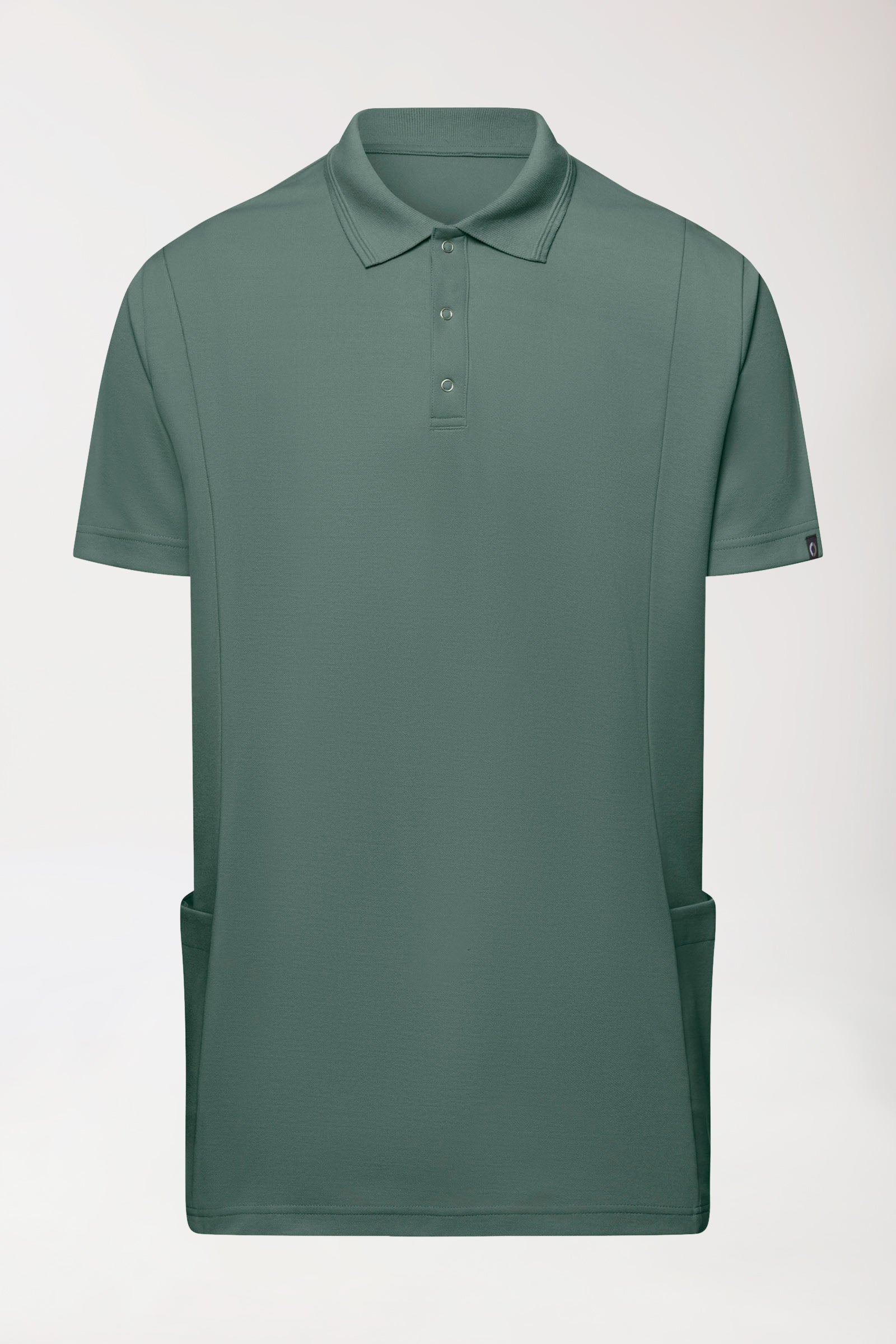 COMFY FLEX Tunique Stretch Homme - Col polo vert foncé