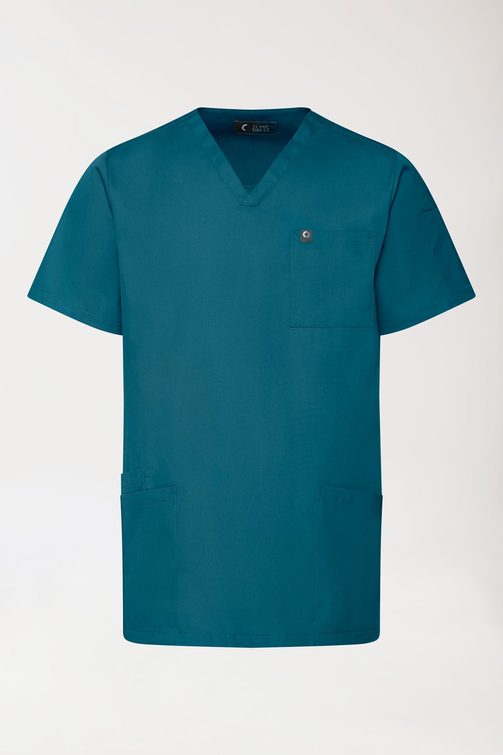 GREEN Tunique Stretch Homme - Décolleté V pétrole