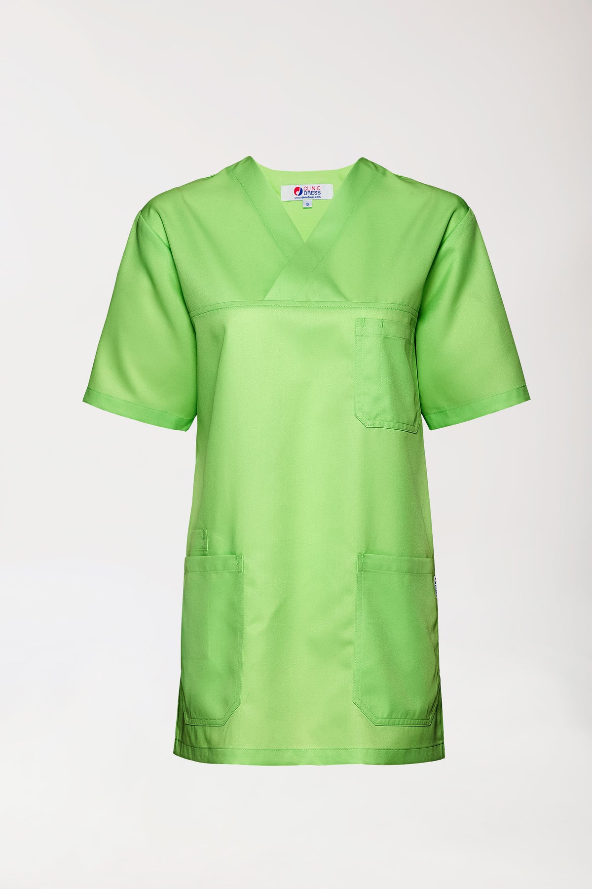 GREEN Tunique Homme - Col V vert pomme, Vue de face