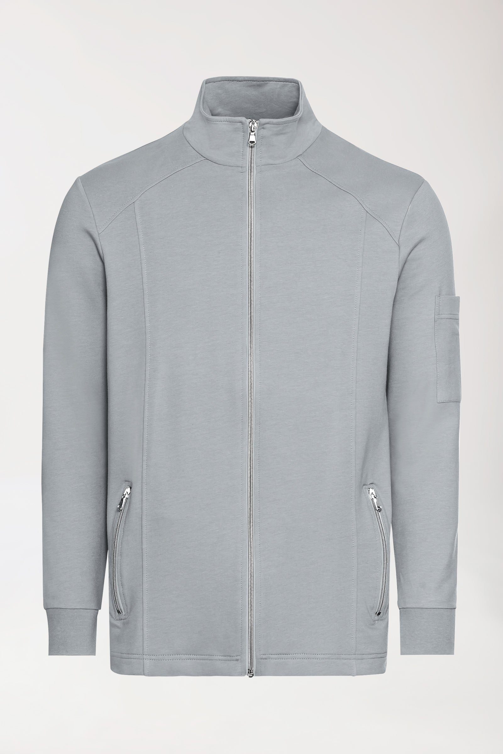 Veste en Sweat Homme - Col officier gris