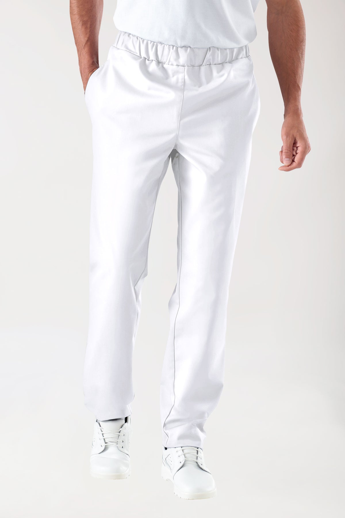 JUST STRONG Pantalon mixte - Ceinture élastiquée blanc