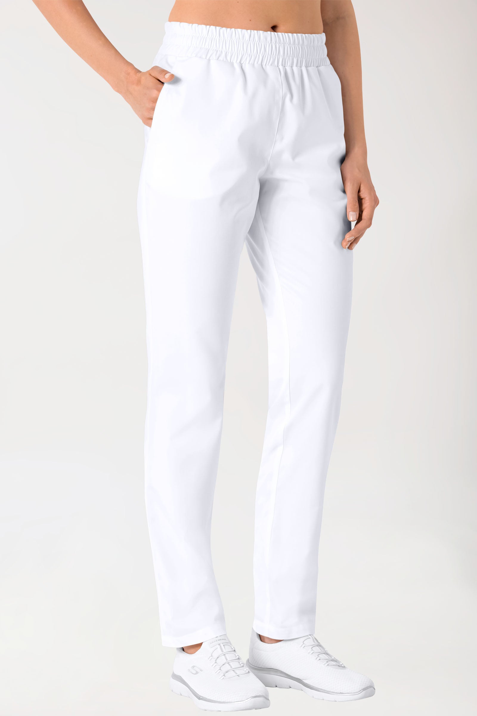 Pantalon mixte - Taille haute blanc