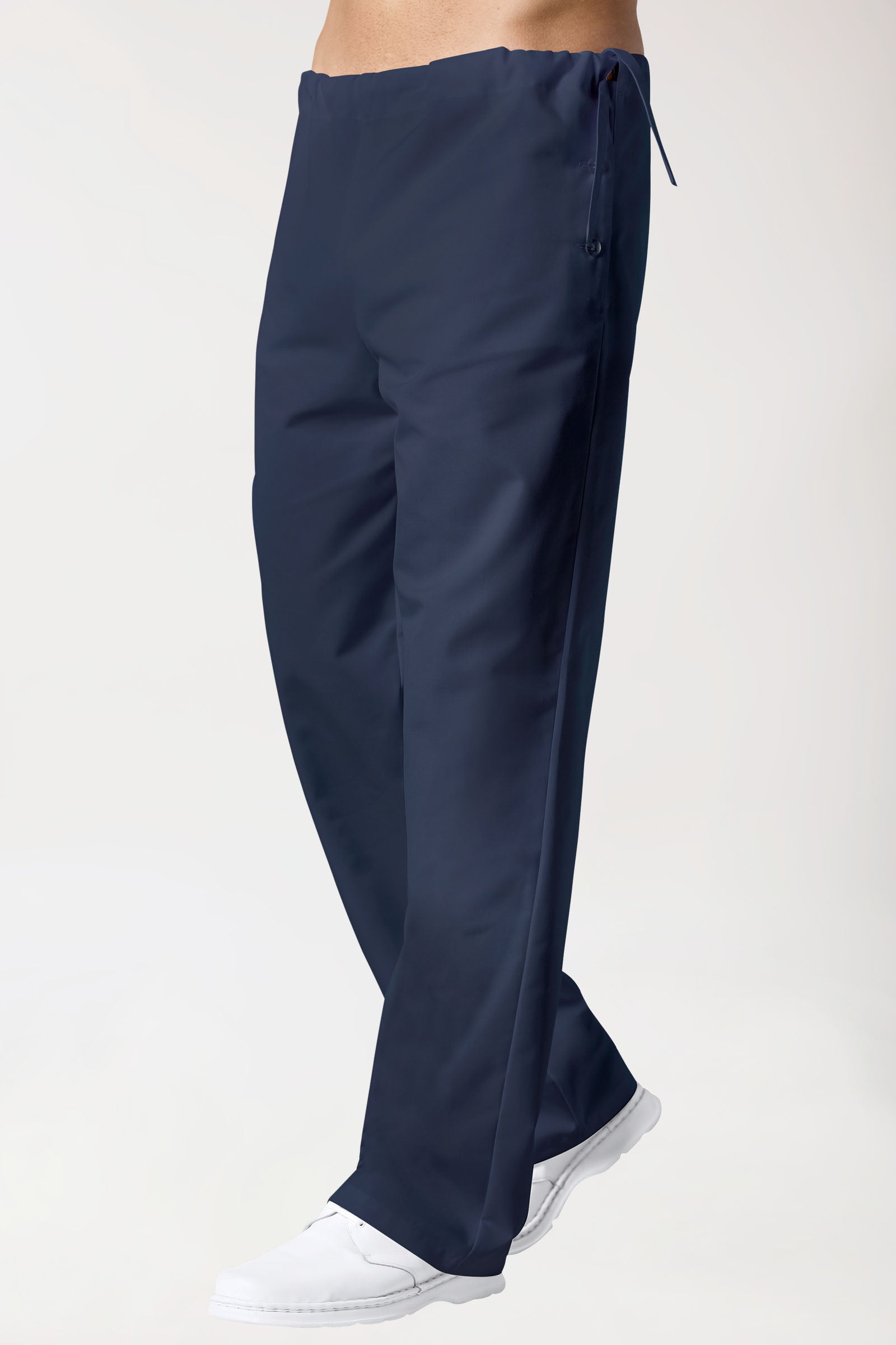 Pantalon Coton mixte - Boutonnage sur le côté bleu navy