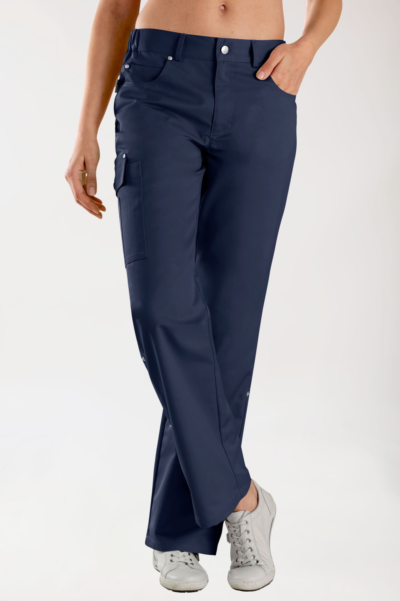 JUST STRONG Pantalon mixte - Ceinture partiellement élastiquée bleu navy