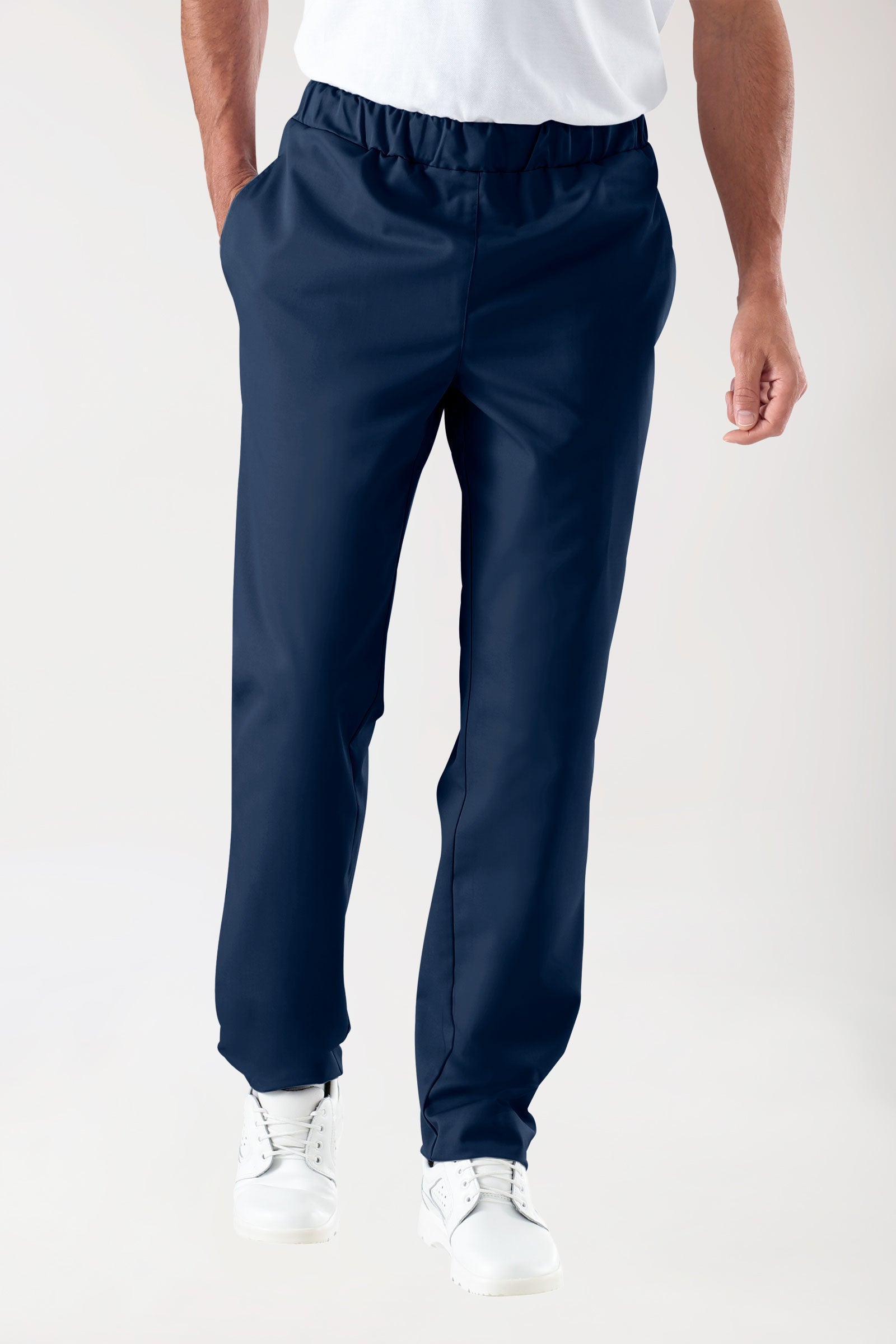 JUST STRONG Pantalon mixte - Ceinture élastiquée bleu navy