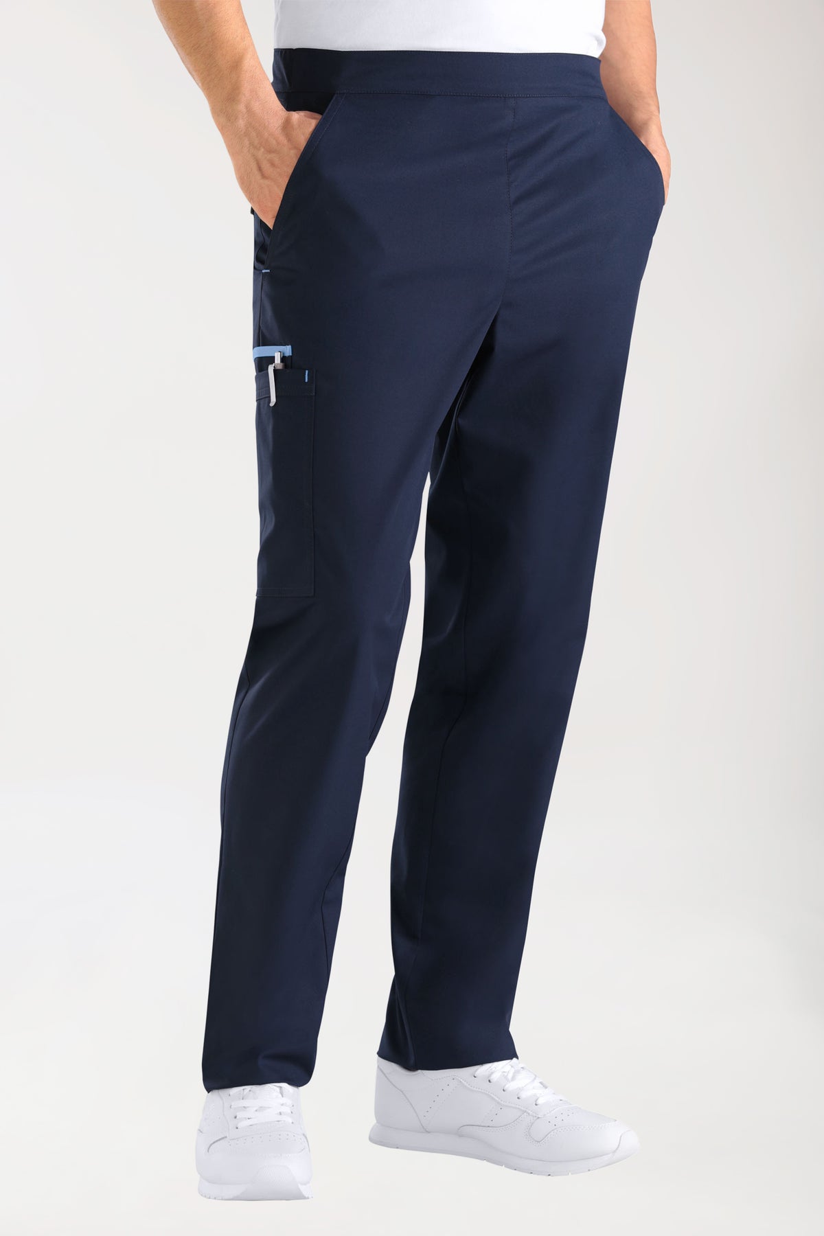 Pantalon bleu marine avec bleu ciel unisexe, Vue de face