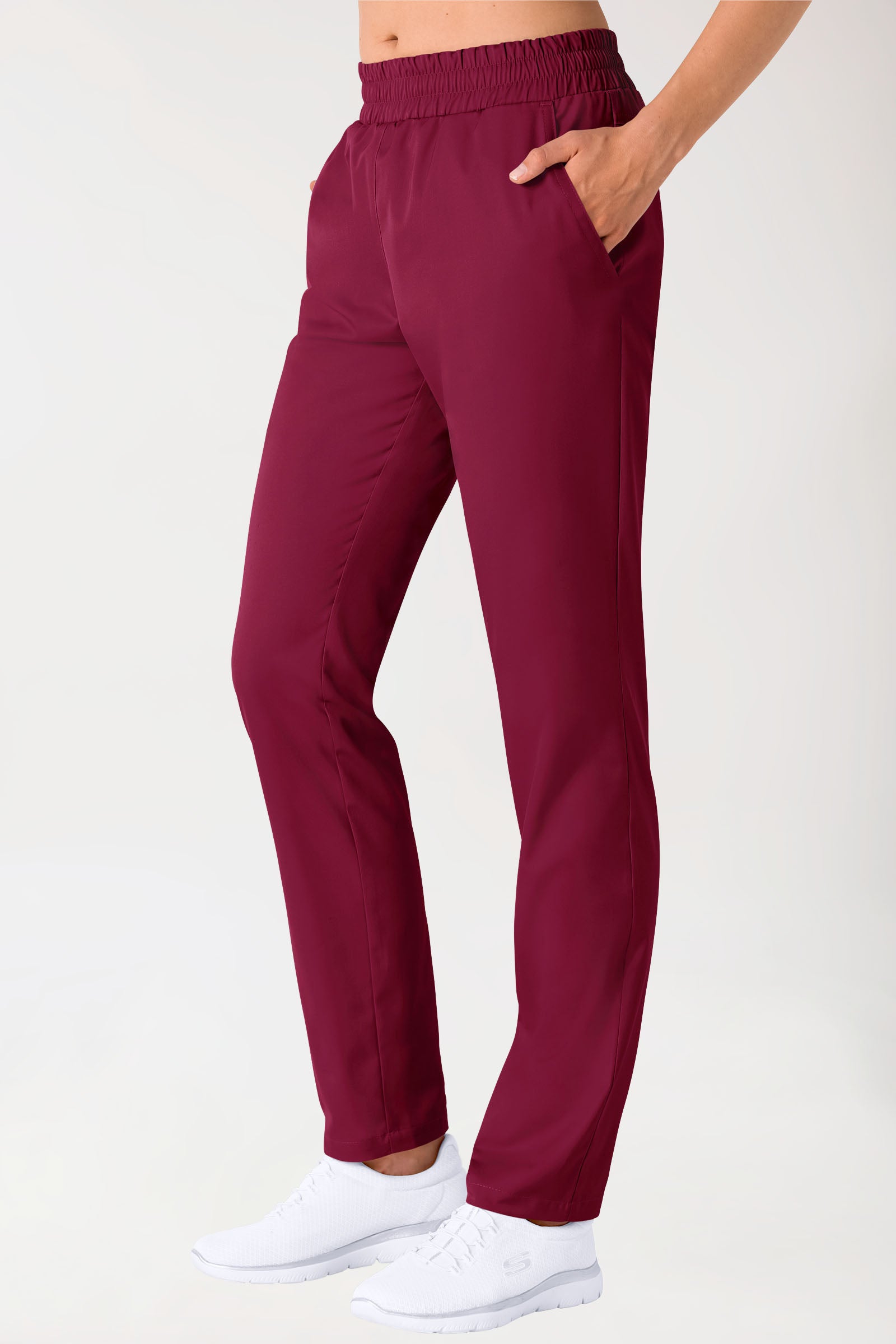 Pantalon mixte - Taille haute bordeaux