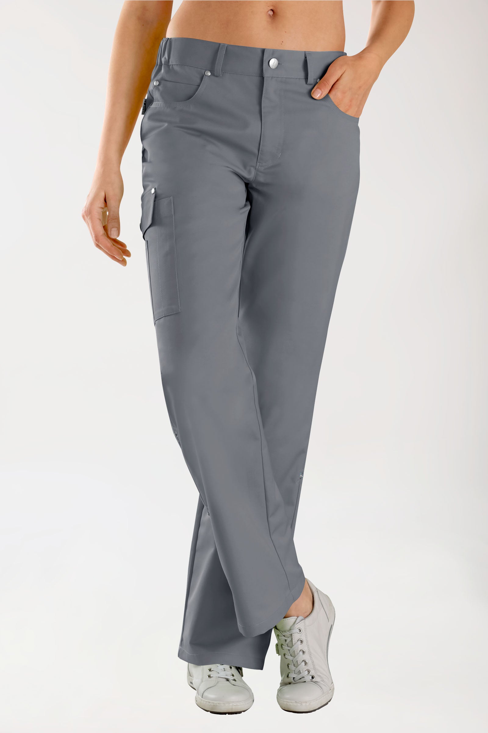 JUST STRONG Pantalon mixte - Ceinture partiellement élastiquée gris granit