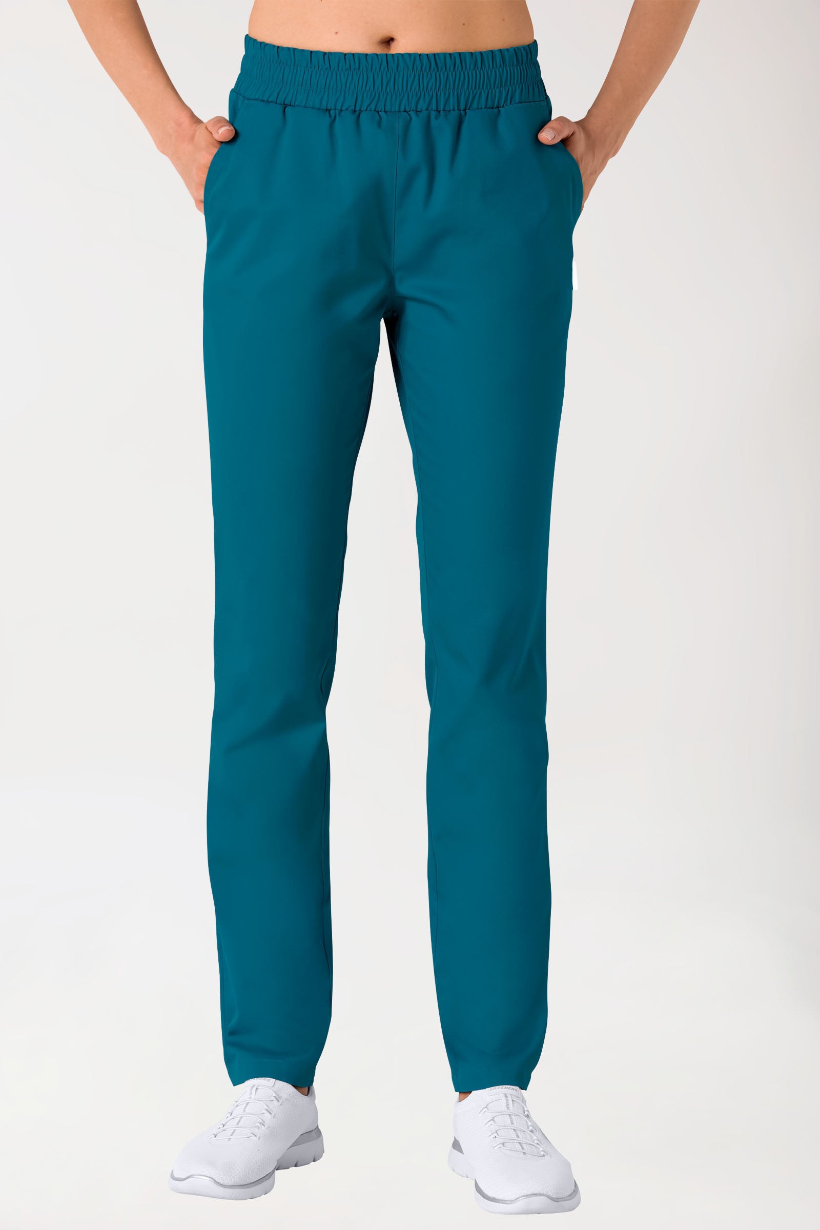 Pantalon mixte - Taille haute vert pétrole
