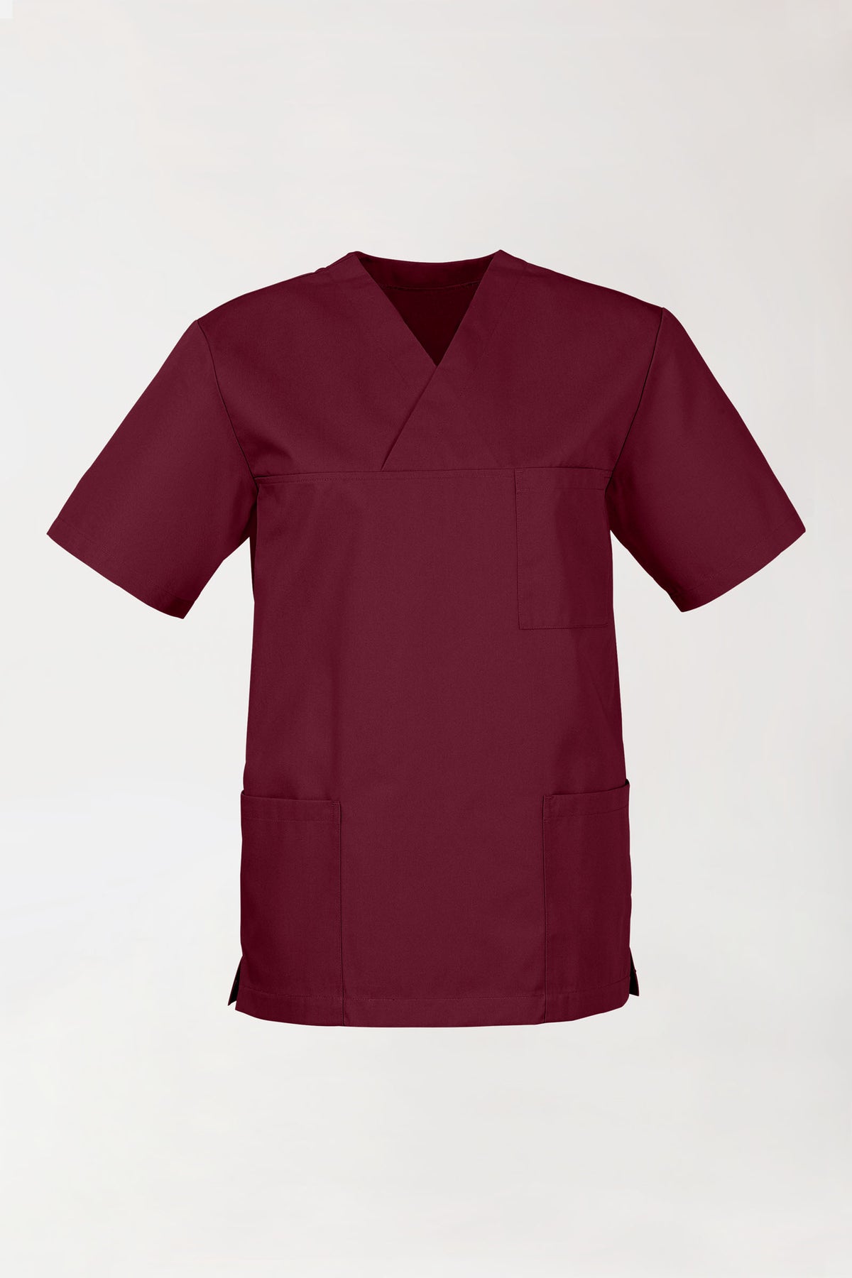 Tunique Stretch Homme - Décolleté V bordeaux, Vue de face