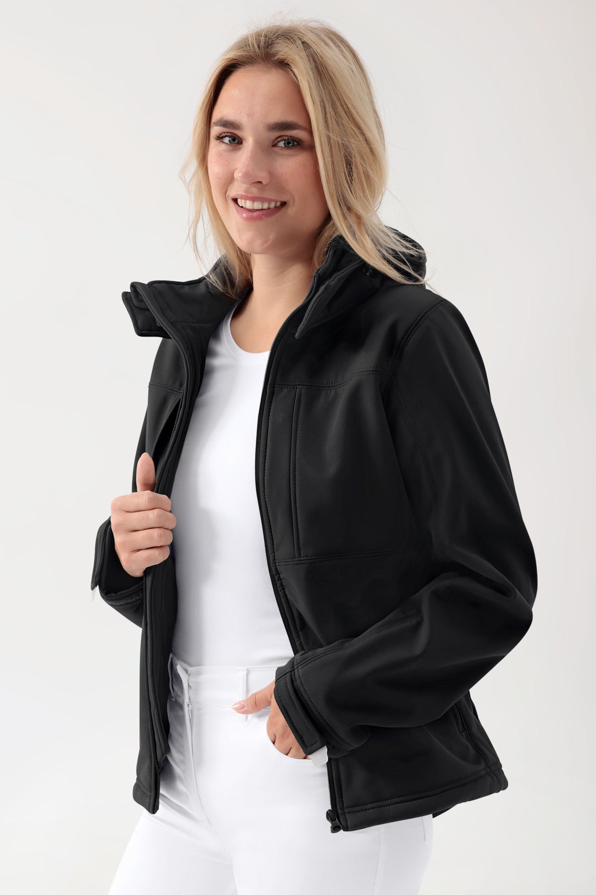 Softshell Veste mixte - à capuche noir