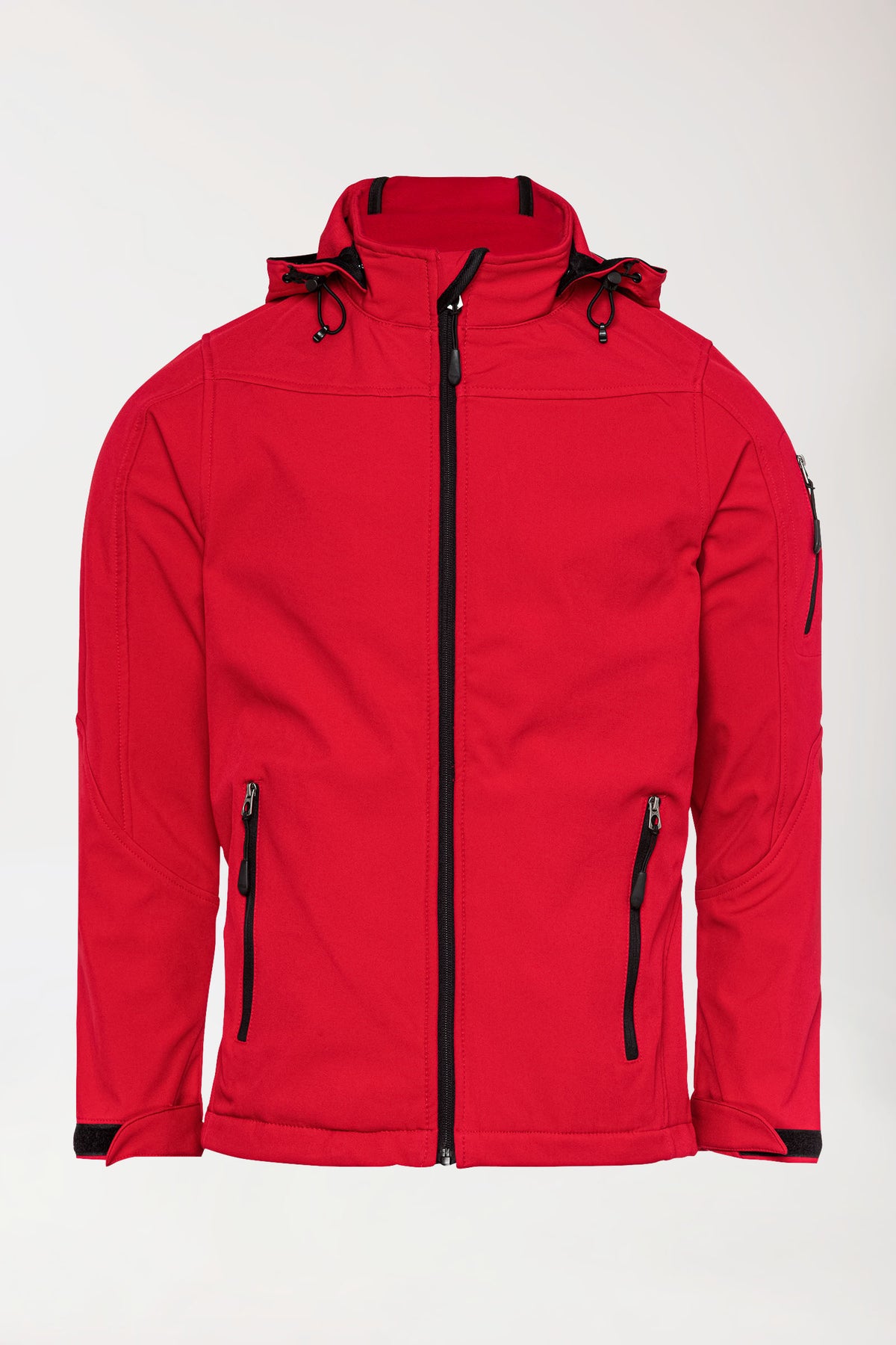 Softshell Veste mixte - à capuche rouge, Vue de face
