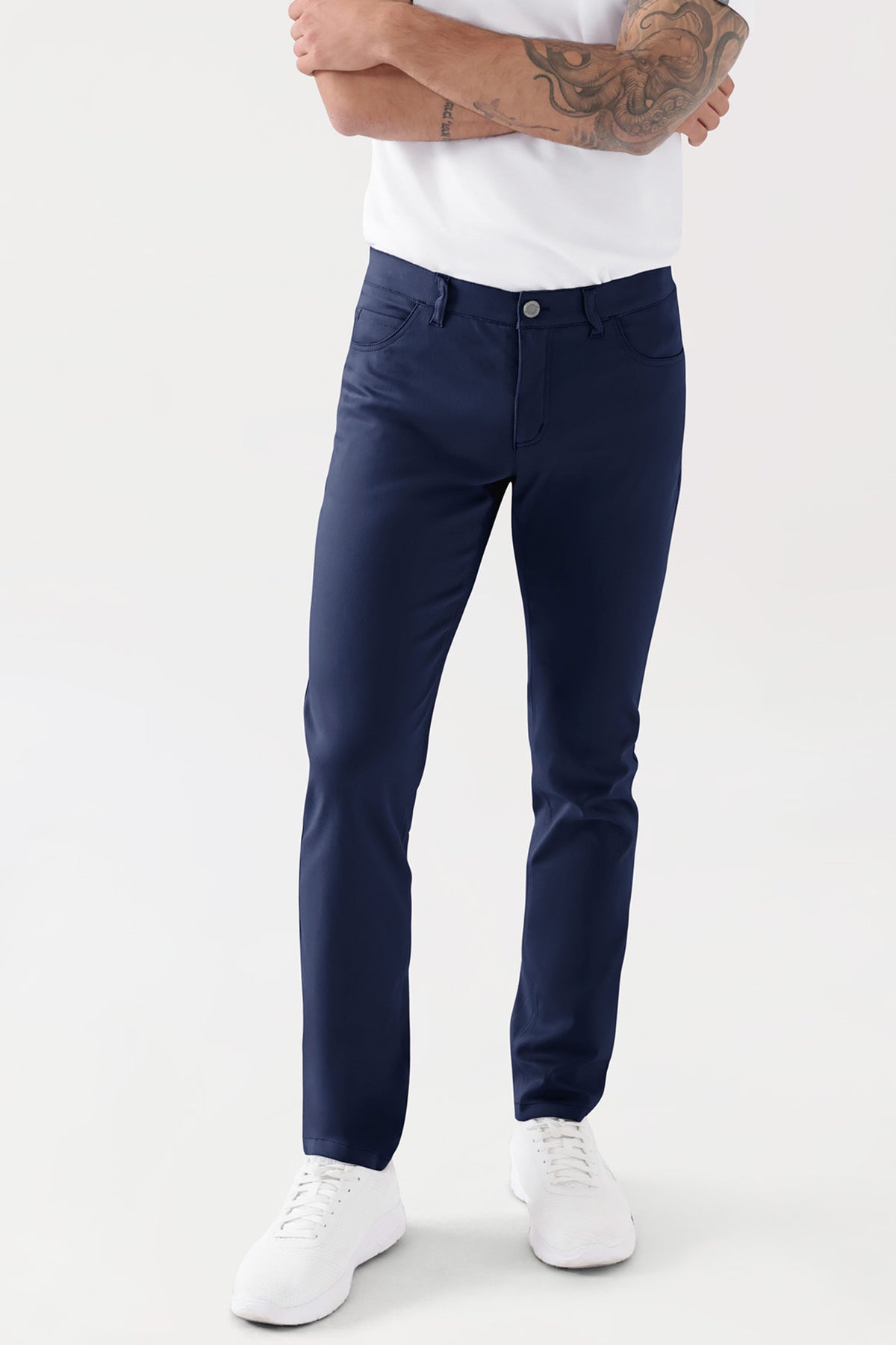COMFY FLEX Pantalon 5 poches Homme - Jambe slim bleu navy, Vue de face