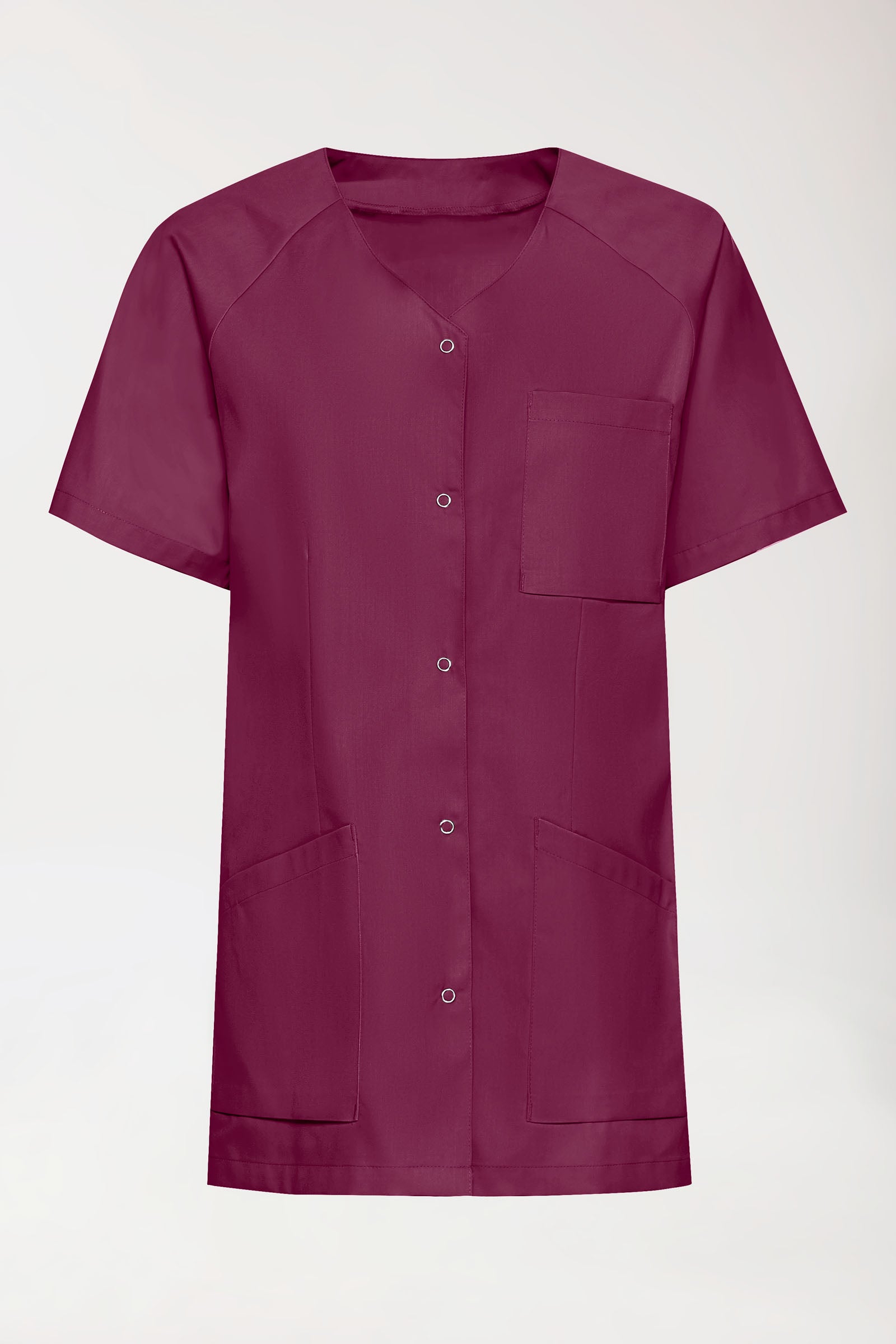 LA Blouse médicale femme - patte pressions berry