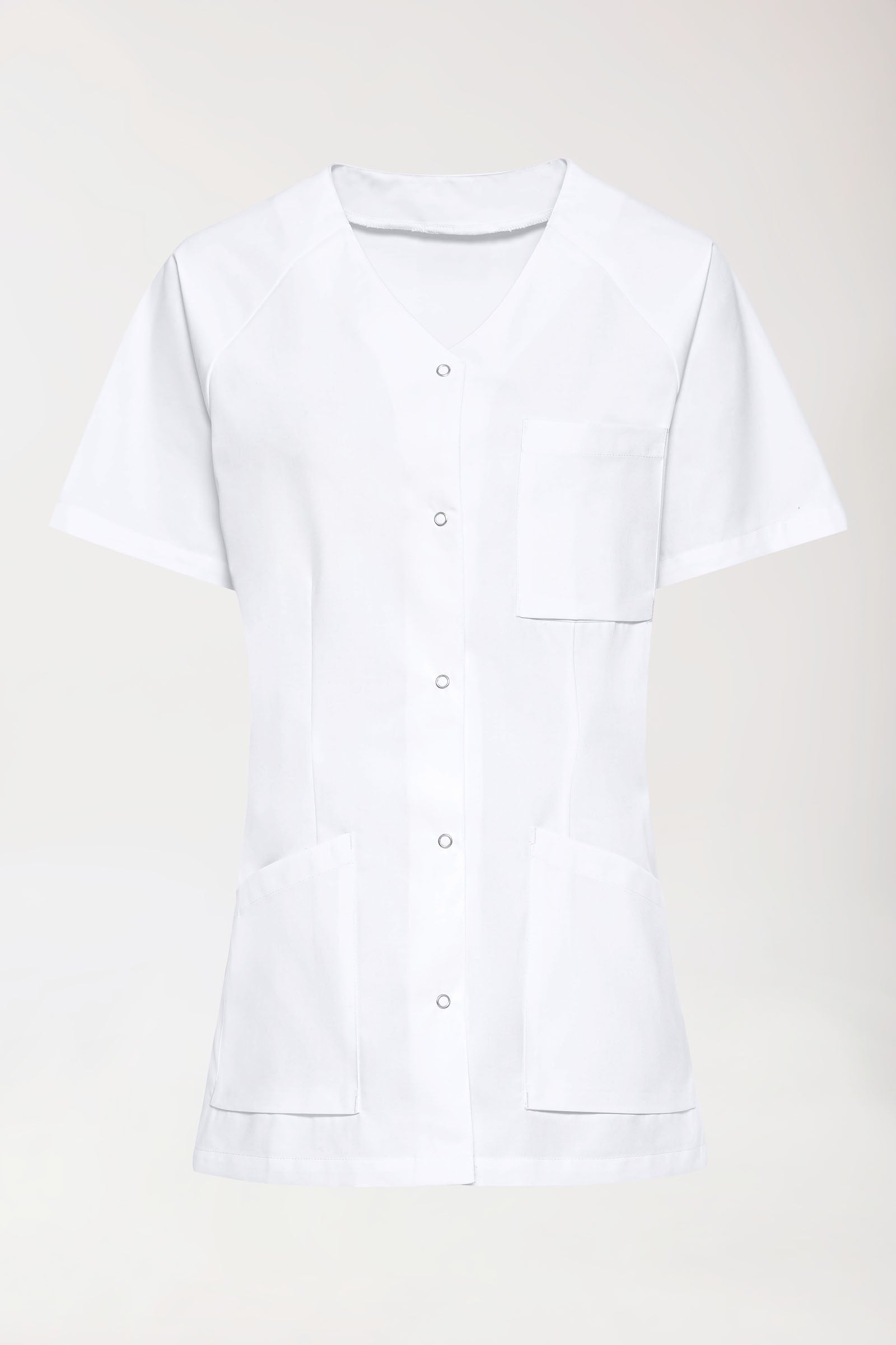 LA Blouse médicale femme - patte pressions blanc