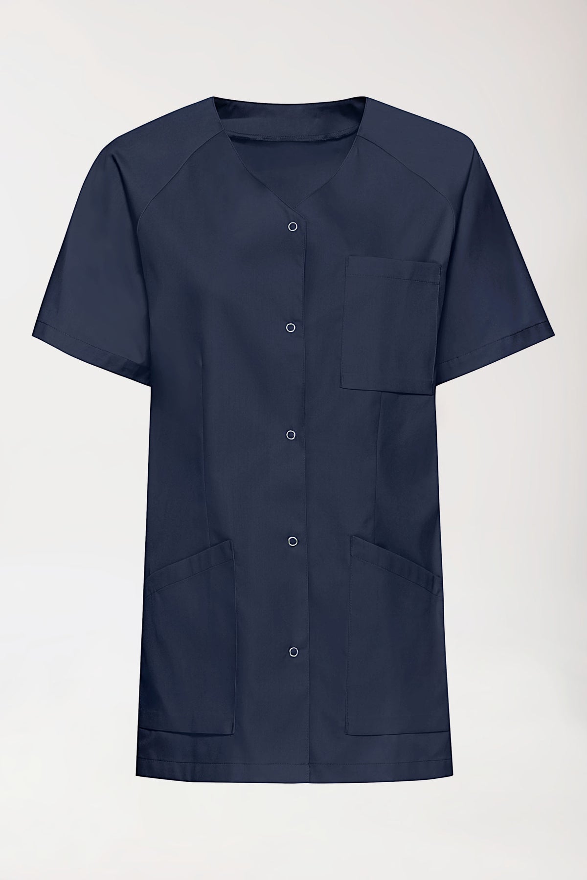 LA Blouse médicale femme - patte pressions navy, Vue de face