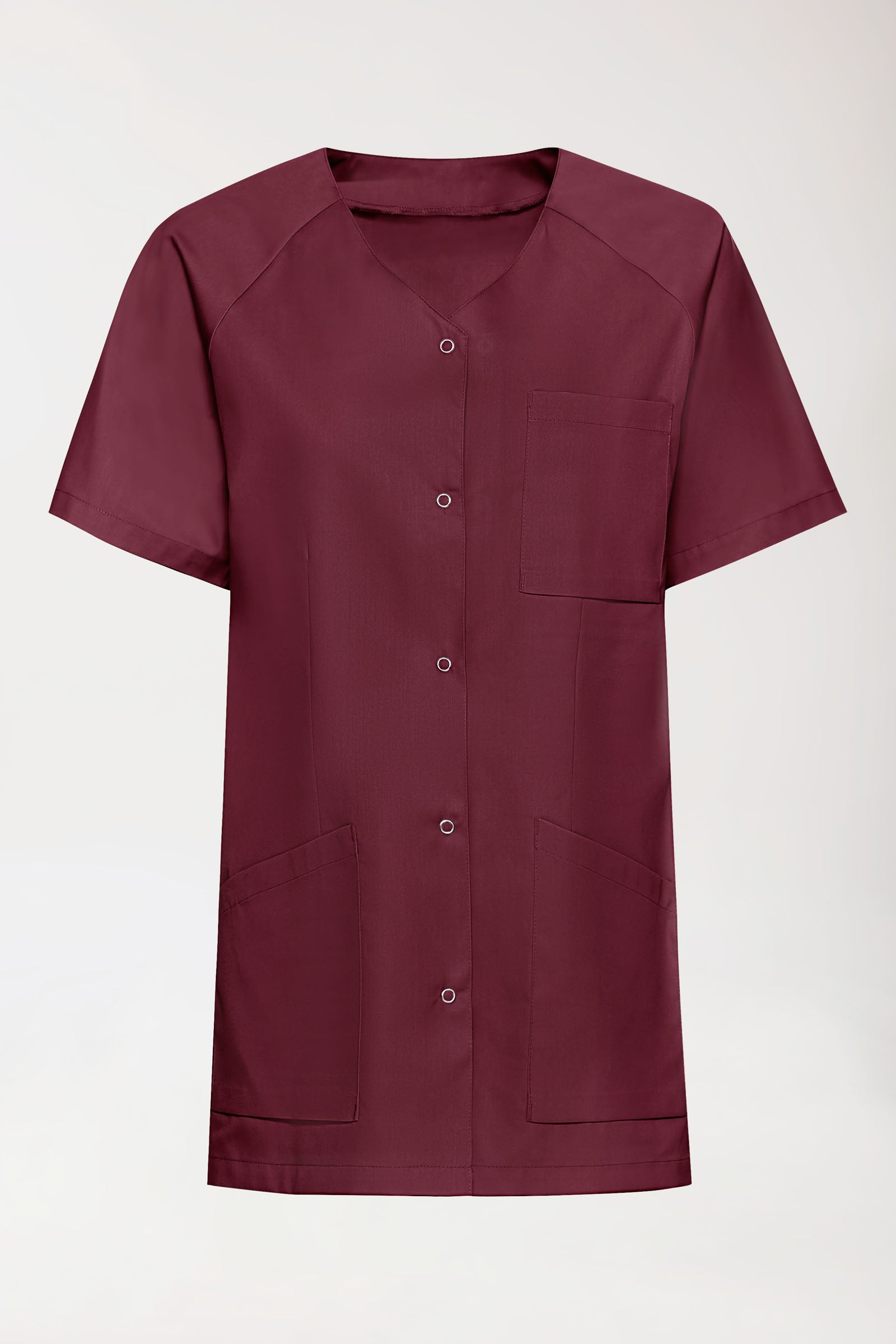 LA Blouse médicale femme - patte pressions bordeaux