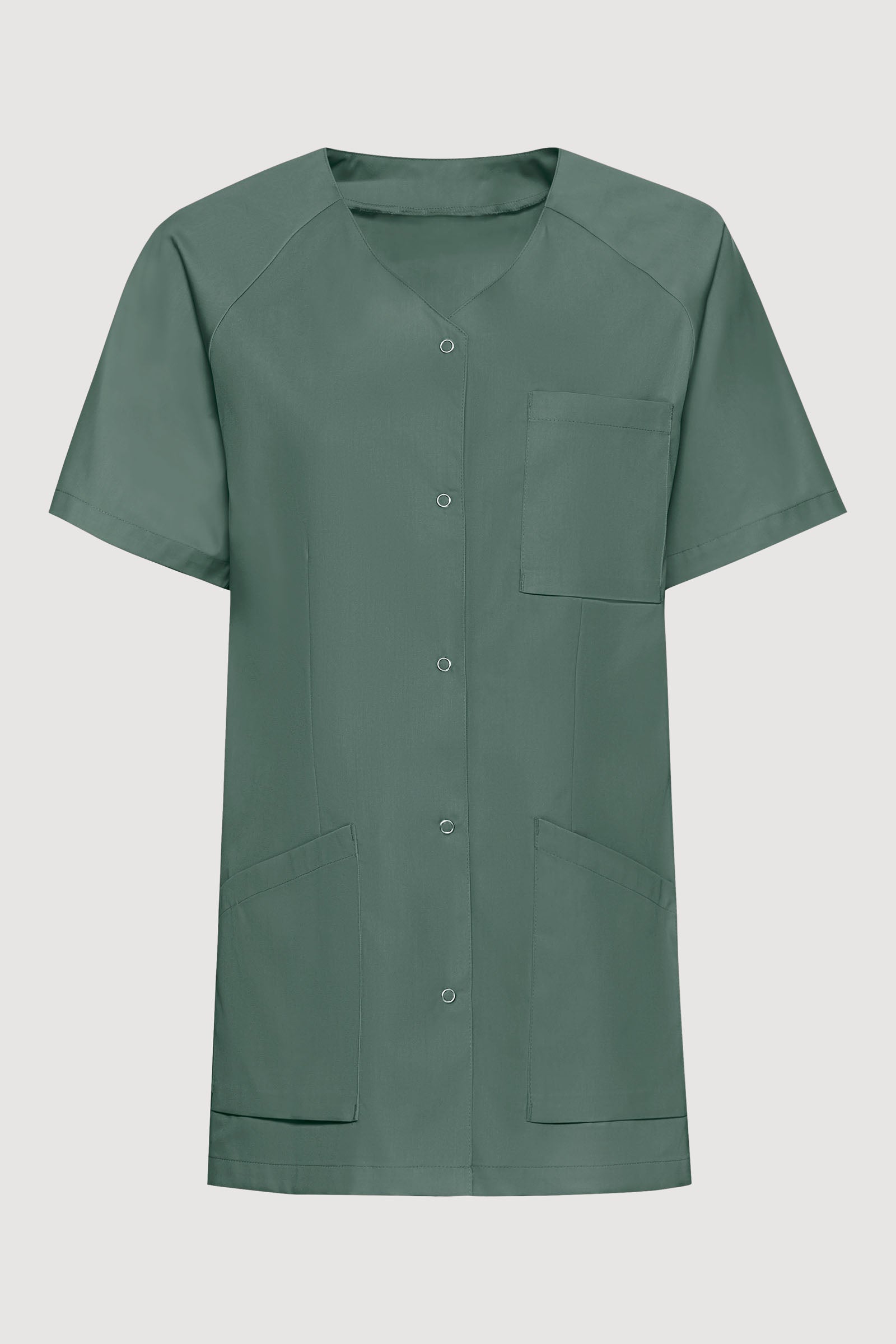 LA Blouse médicale femme - patte pressions vert foncé