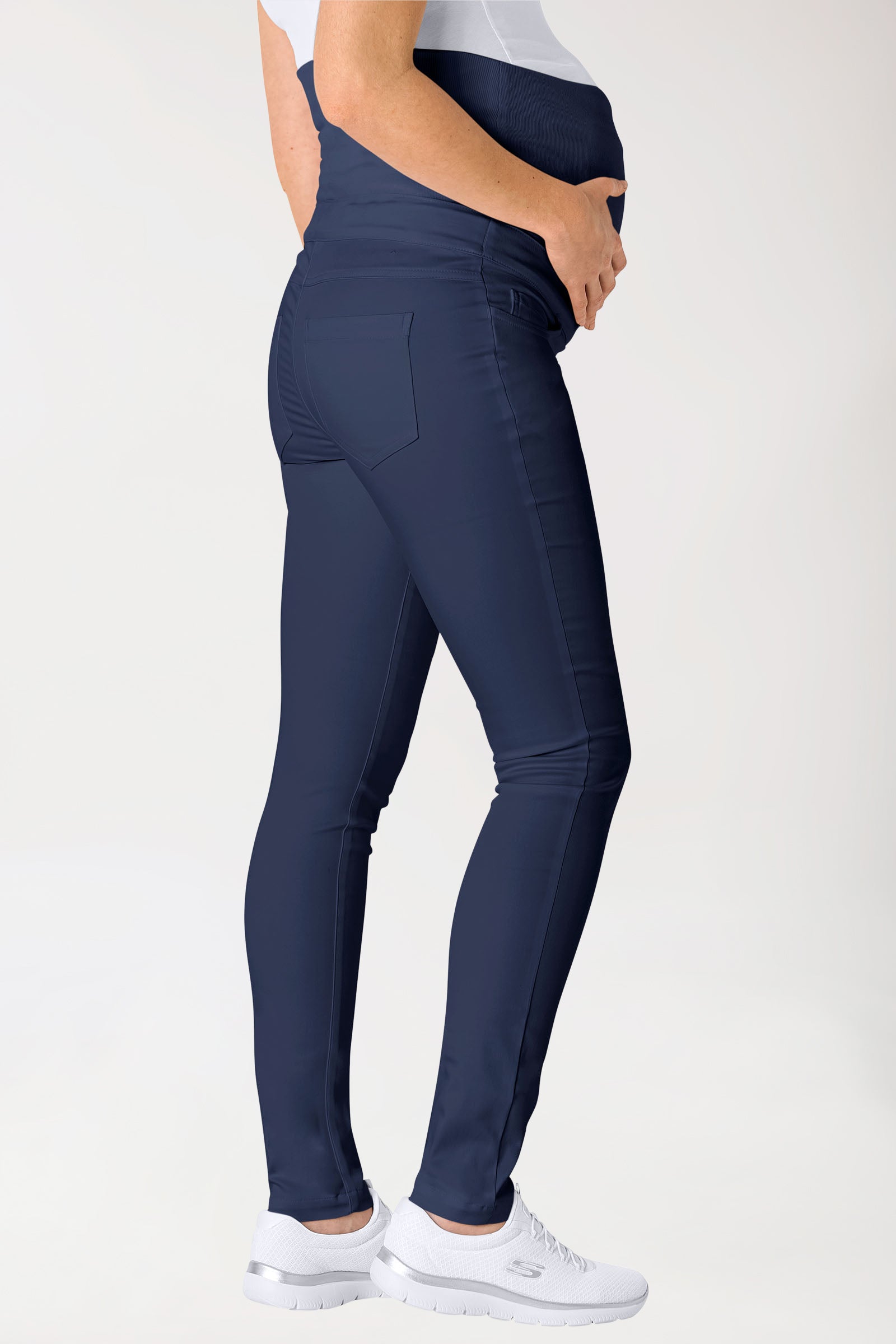Stretch Pantalon de grossesse navy, Vue de face