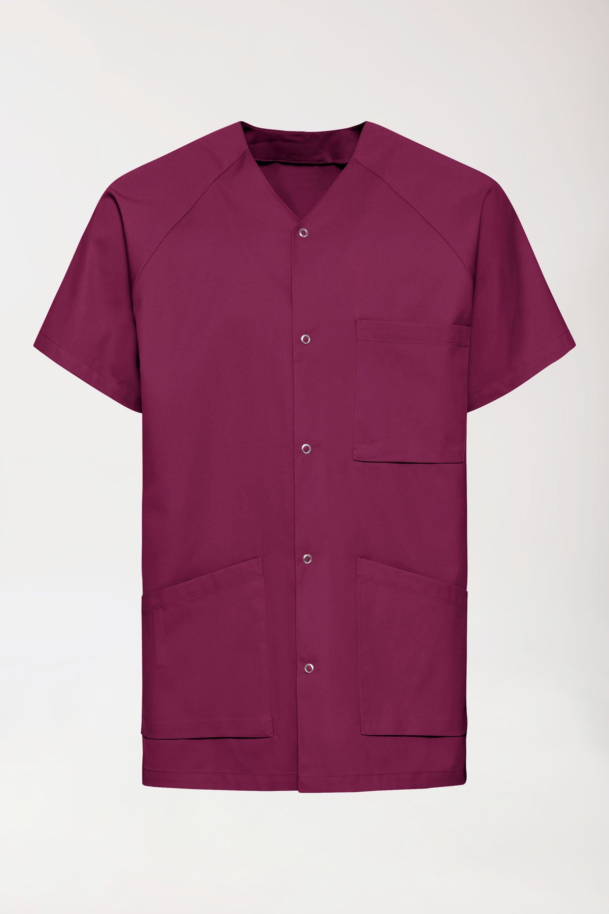 LA Blouse médicale homme - patte pressions berry, Vue de face