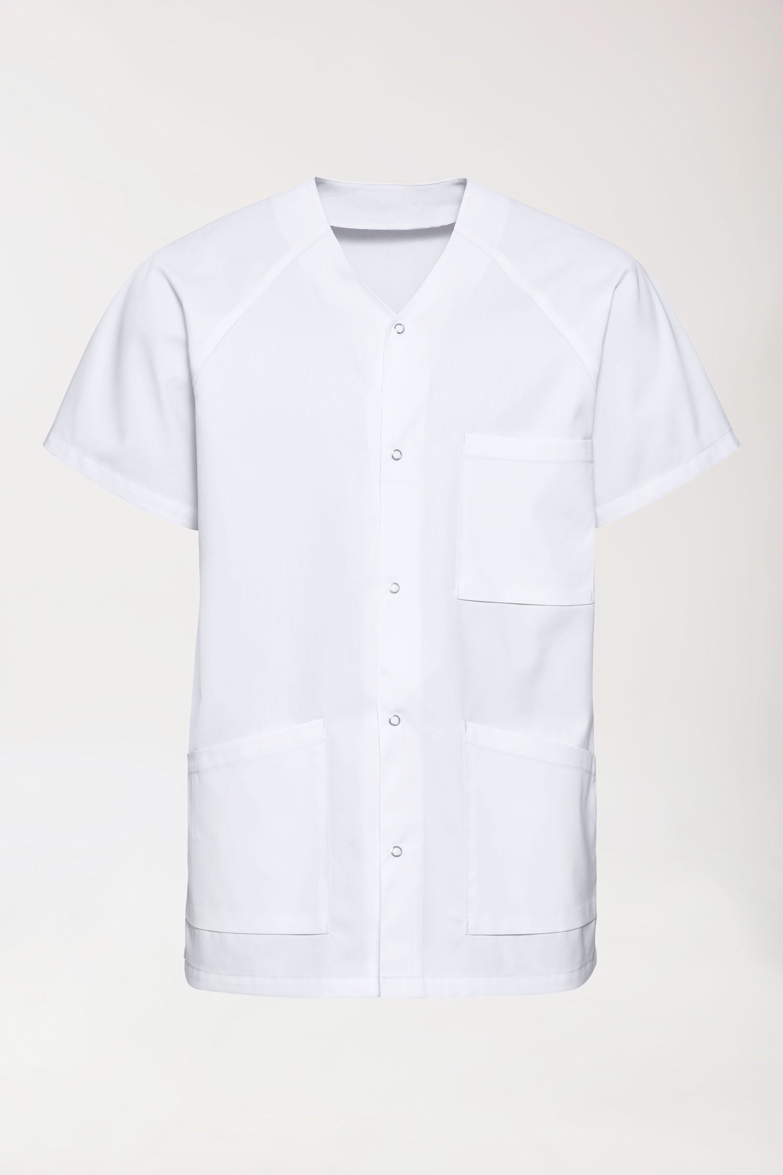 LA Blouse médicale homme - patte pressions blanc