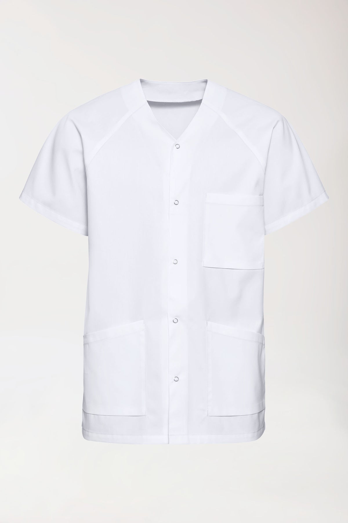 LA Blouse médicale homme - patte pressions blanc