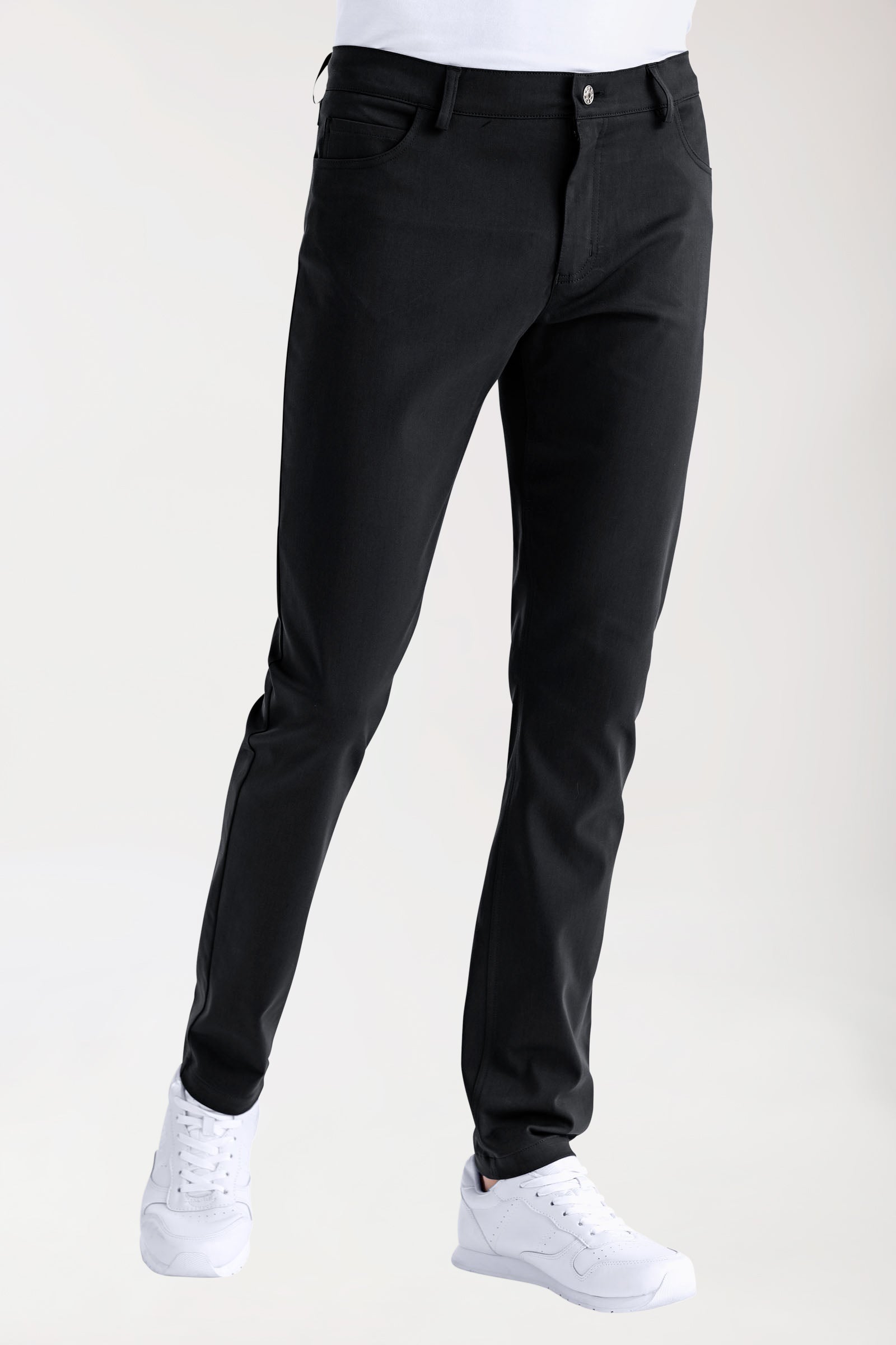Pantalon 5 poches Homme Stretch - Jambe fine noir