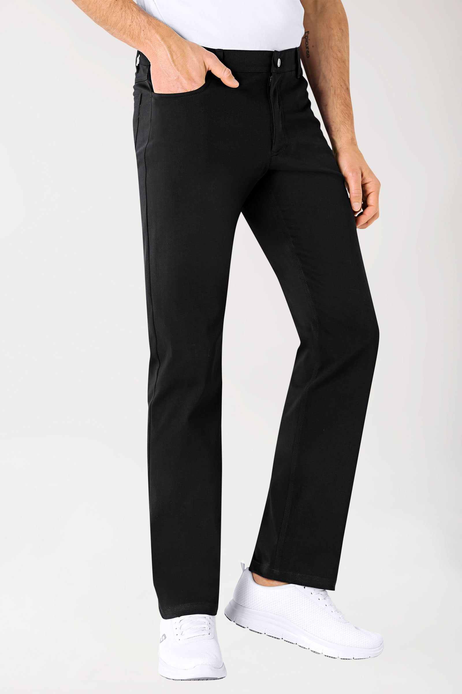 Pantalon 5 poches Homme Stretch - Jambe droite noir